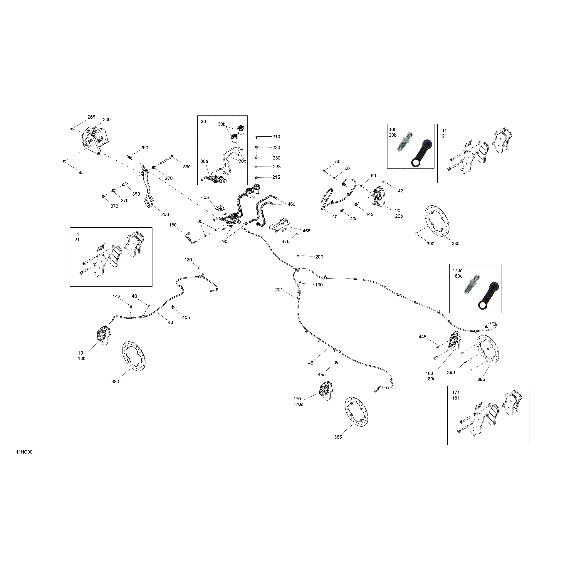 An Image of a Genuine Can-Am Parts Schematic Diagram showing the schematic - MECHANIC - BRAKE SYSTEM