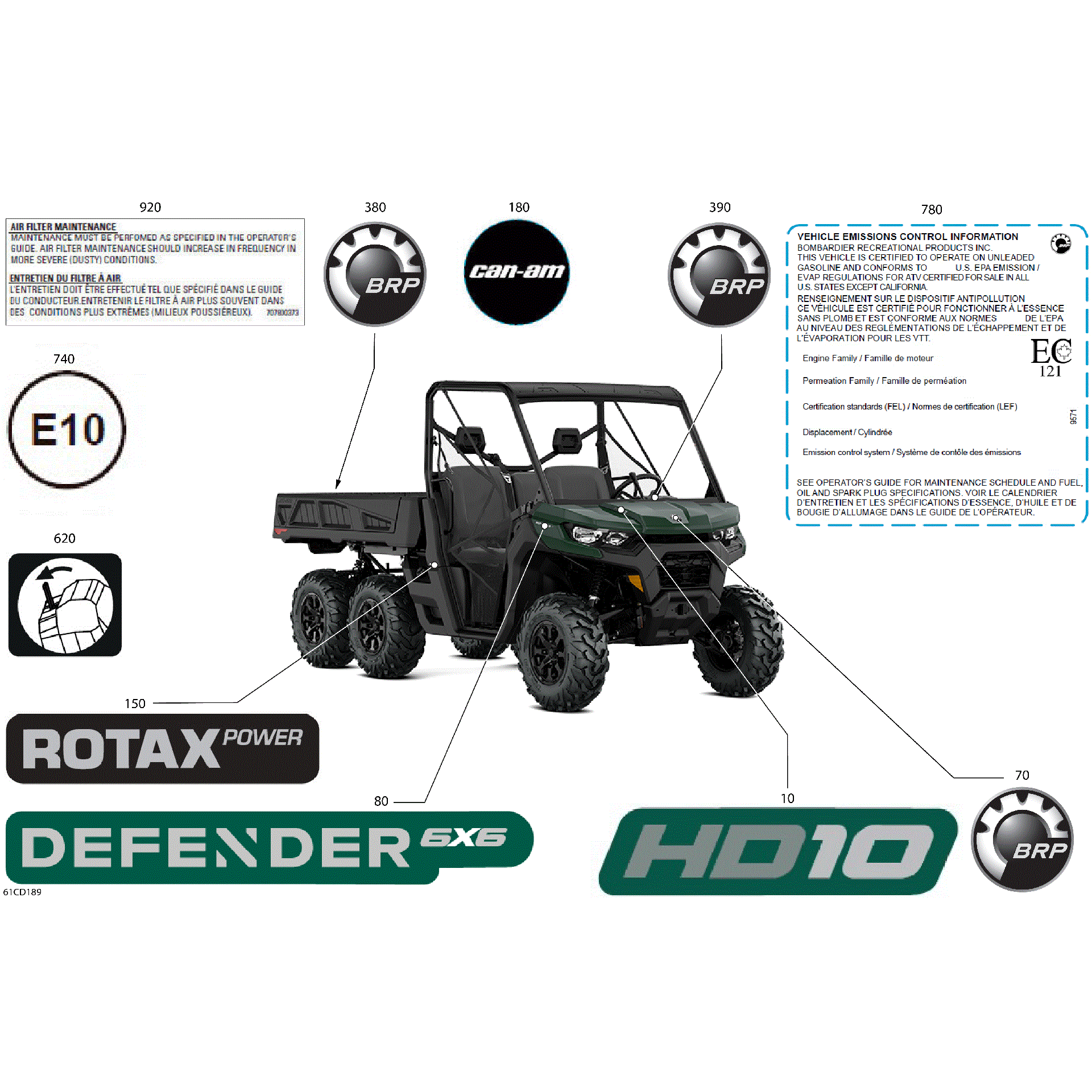 An Image of a Genuine Can-Am Parts Schematic Diagram showing the schematic - BODY - DECALS