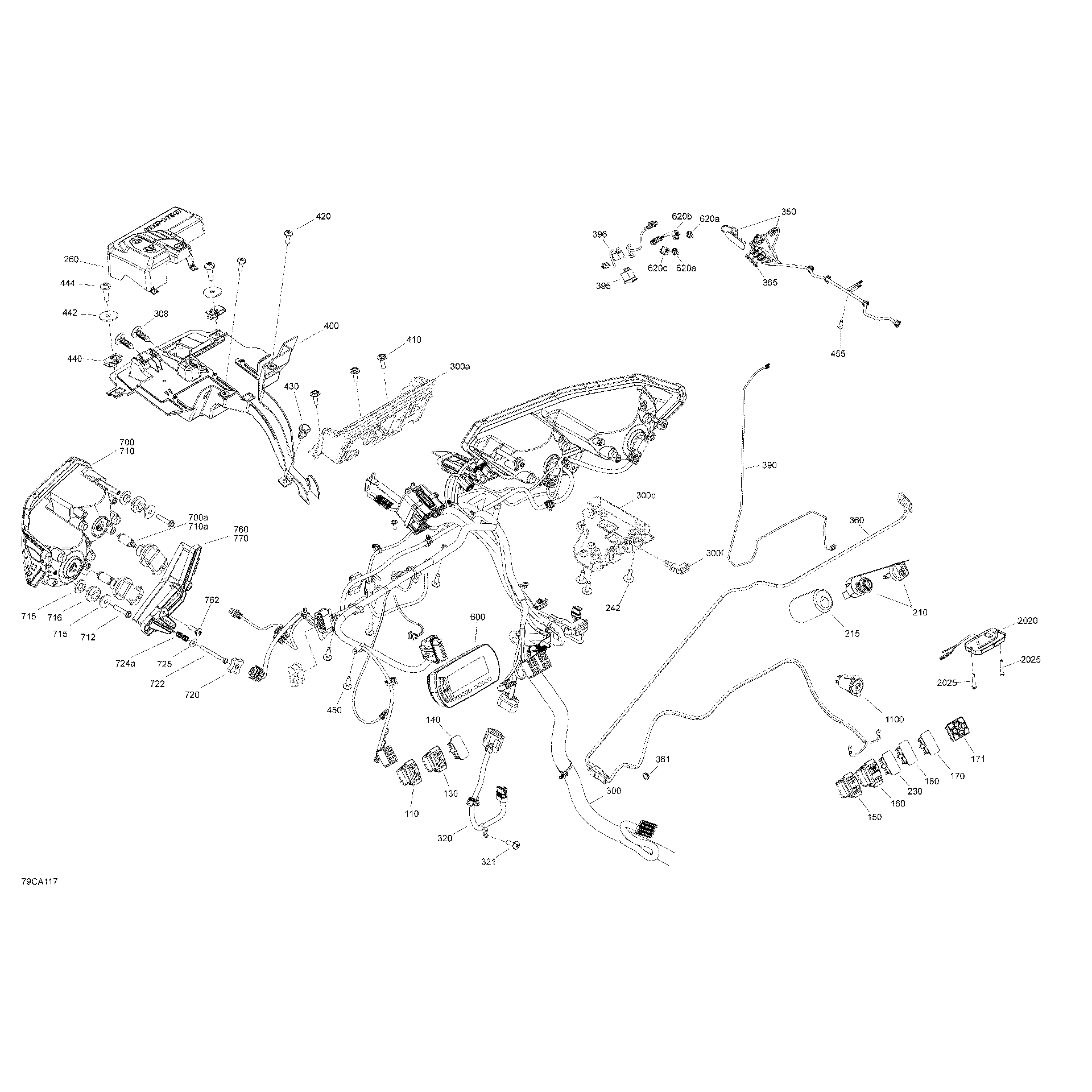 An Image of a Genuine Can-Am Parts Schematic Diagram showing the schematic - ELECTRIC - FRONT SYSTEM
