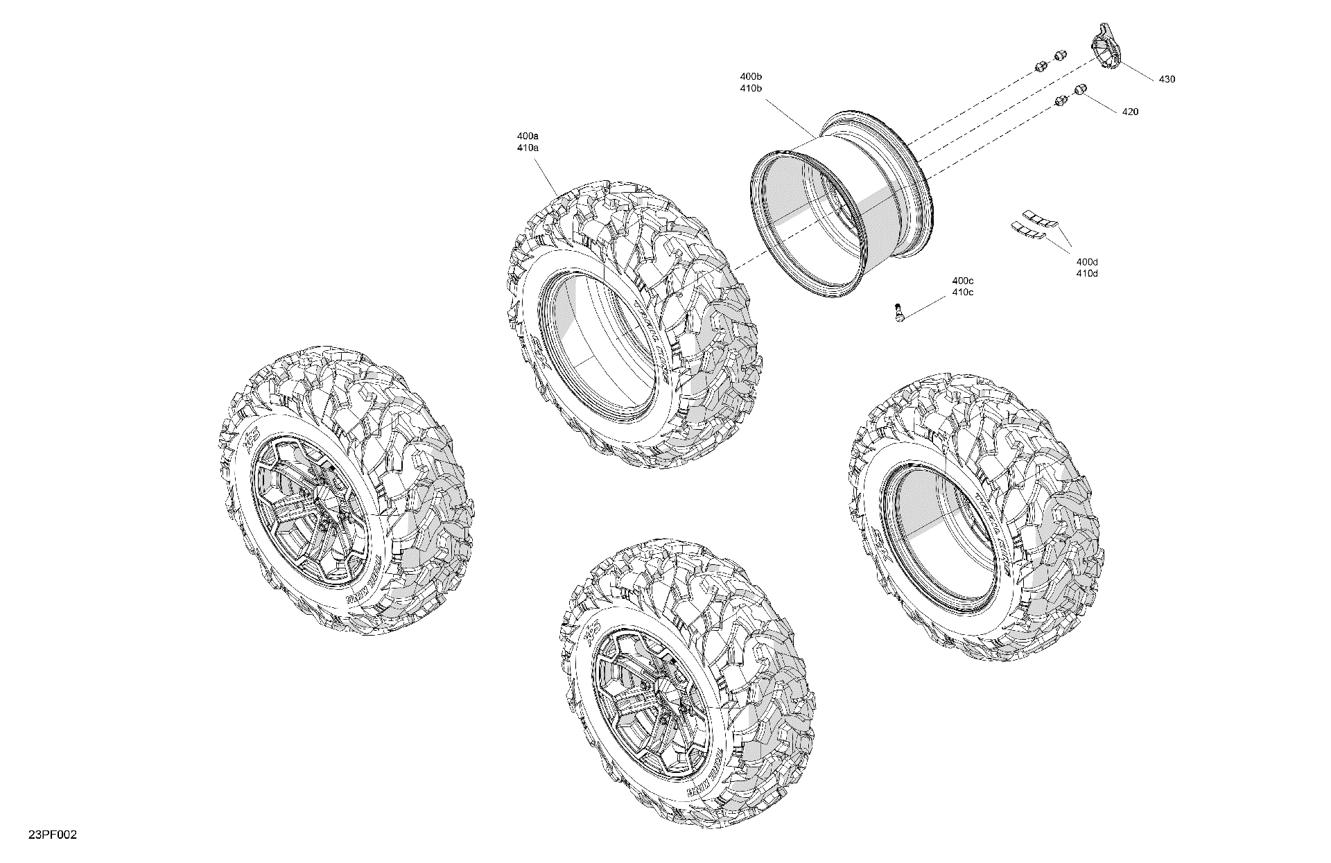 An Image of a Genuine Can-Am Parts Schematic Diagram showing the schematic - DRIVE - REAR WHEELS