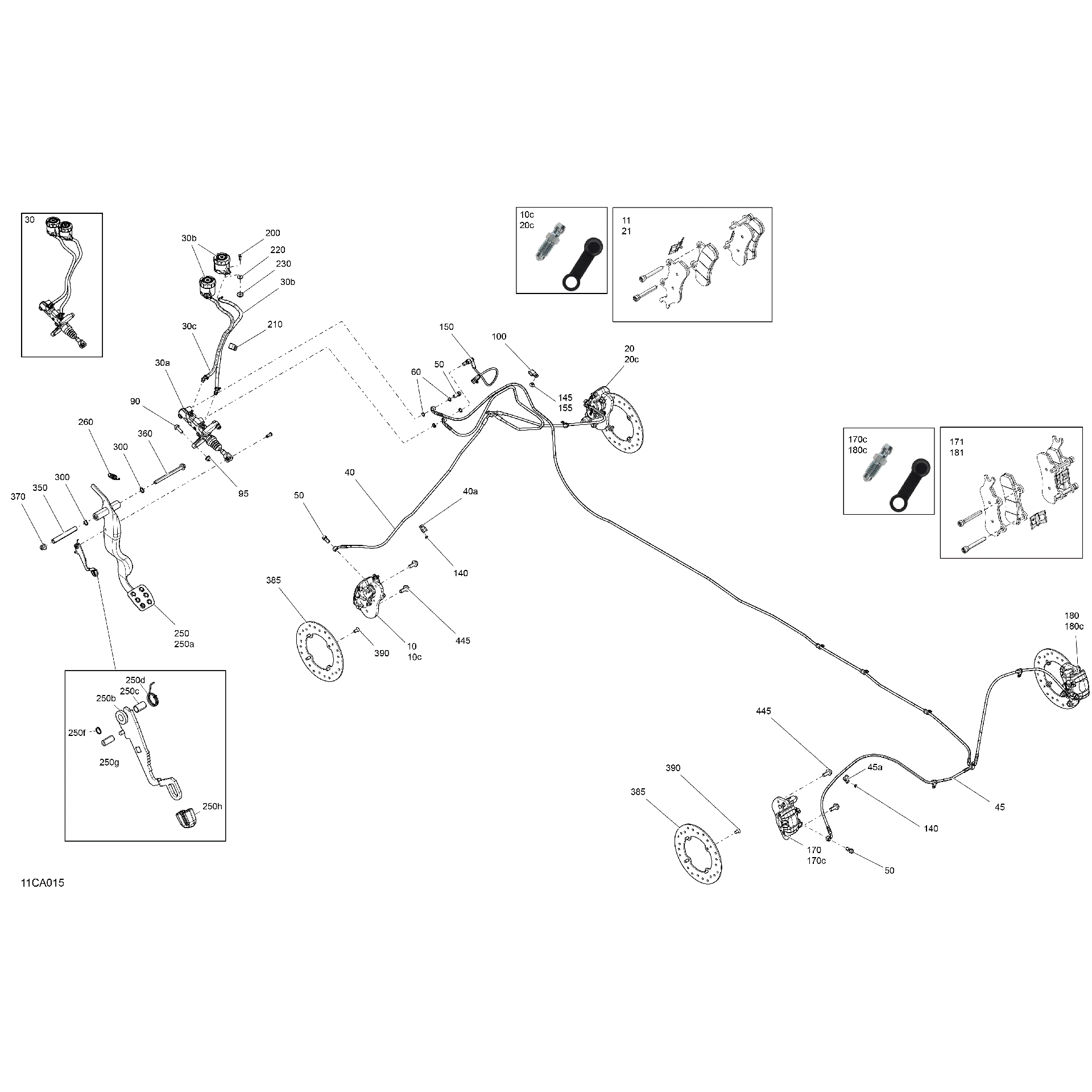 An Image of a Genuine Can-Am Parts Schematic Diagram showing the schematic - MECHANIC - BRAKES