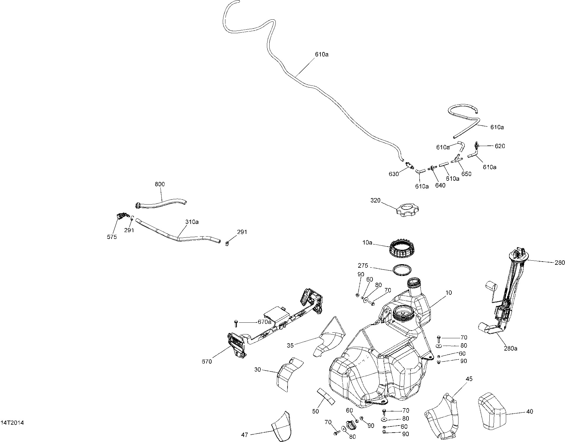 An Image of a Genuine Can-Am Parts Schematic Diagram showing the schematic - FUEL
