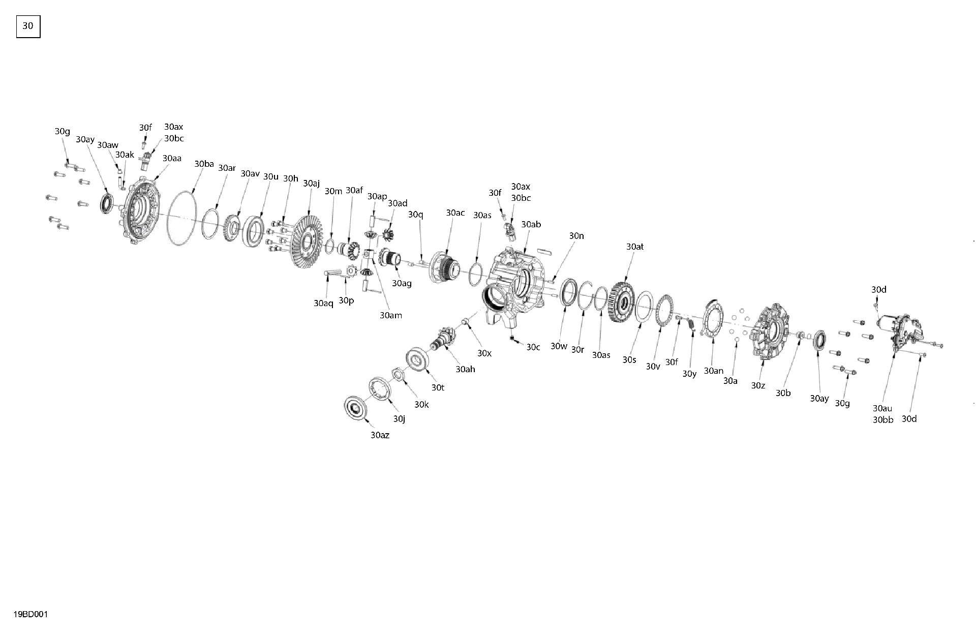 An Image of a Genuine Can-Am Parts Schematic Diagram showing the schematic - DRIVE - FRONT - DIFFERENTIAL PARTS