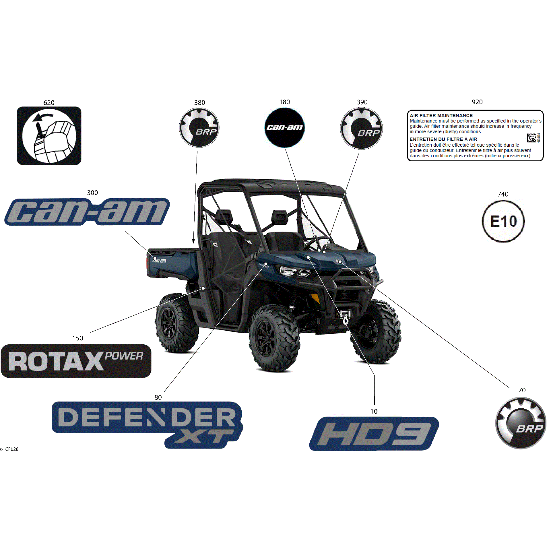 An Image of a Genuine Can-Am Parts Schematic Diagram showing the schematic - BODY - DECALS