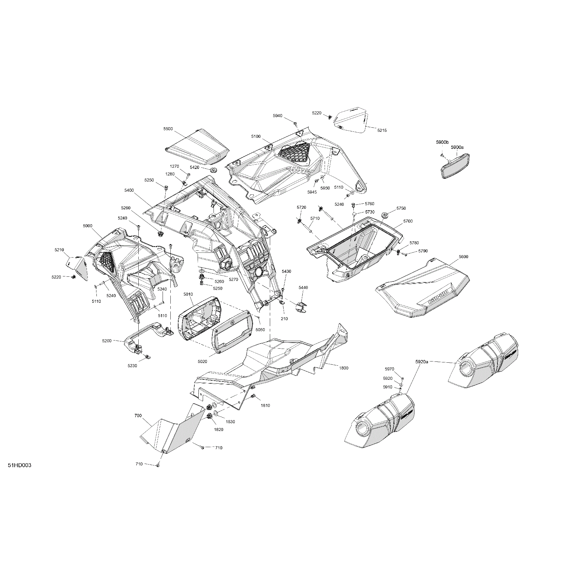 An Image of a Genuine Can-Am Parts Schematic Diagram showing the schematic - CAB INTERIOR - DASHBOARD