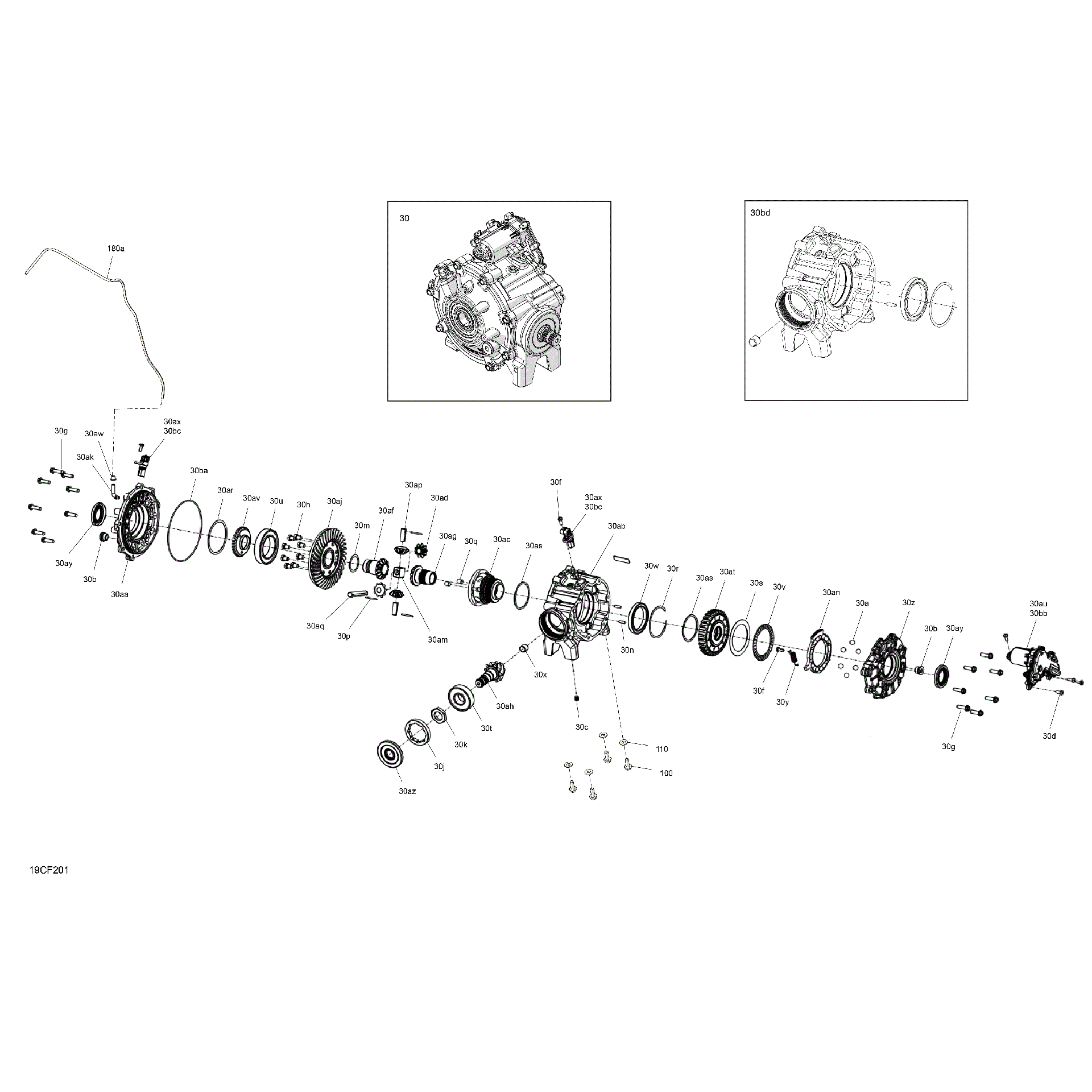 An Image of a Genuine Can-Am Parts Schematic Diagram showing the schematic - DRIVE - FRONT - DIFFERENTIAL PARTS