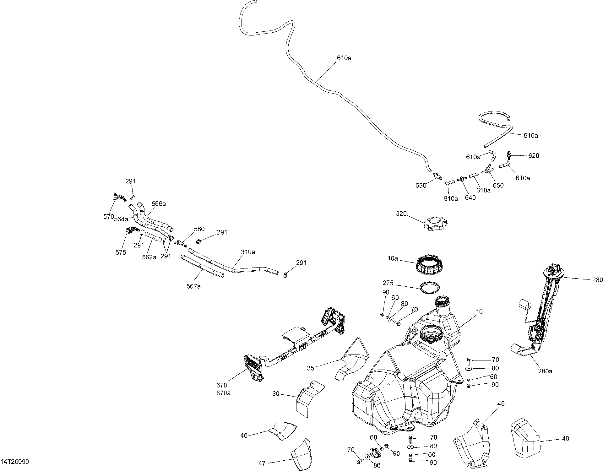 An Image of a Genuine Can-Am Parts Schematic Diagram showing the schematic - FUEL