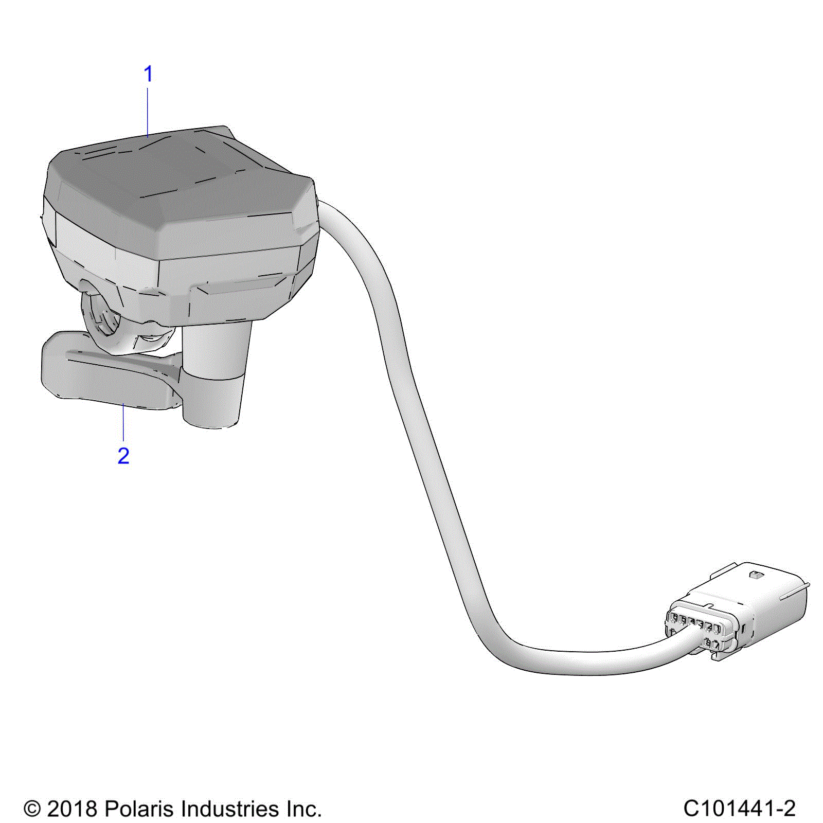 An Image of a Genuine Polaris Parts Schematic Diagram showing the schematic - STEERING: CONTROLS THROTTLE ASM. - 2022 POLARIS SPORTSMAN 570 UTILITY EPS