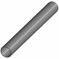 Flexible gray ribbed plastic air duct tube with hollow cylindrical shape.