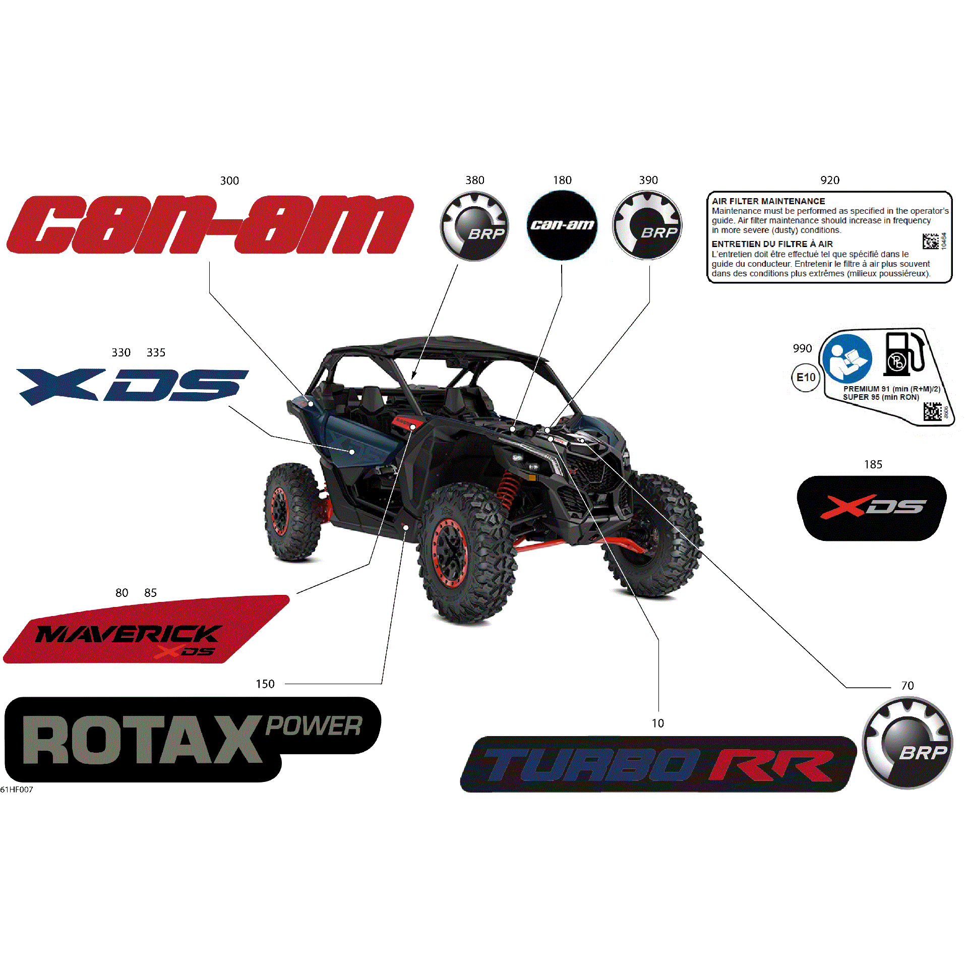 An Image of a Genuine Can-Am Parts Schematic Diagram showing the schematic - BODY - DECALS
