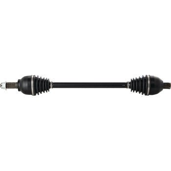 The Polaris RZR Pro XP Axle Kit Complete 8 Ball Extreme Duty Rear Left & Right by All Balls features black chromoly shafts with accordion rubber boots, precision ball bearings, and enhanced durability for power transfer from transmission to wheels.