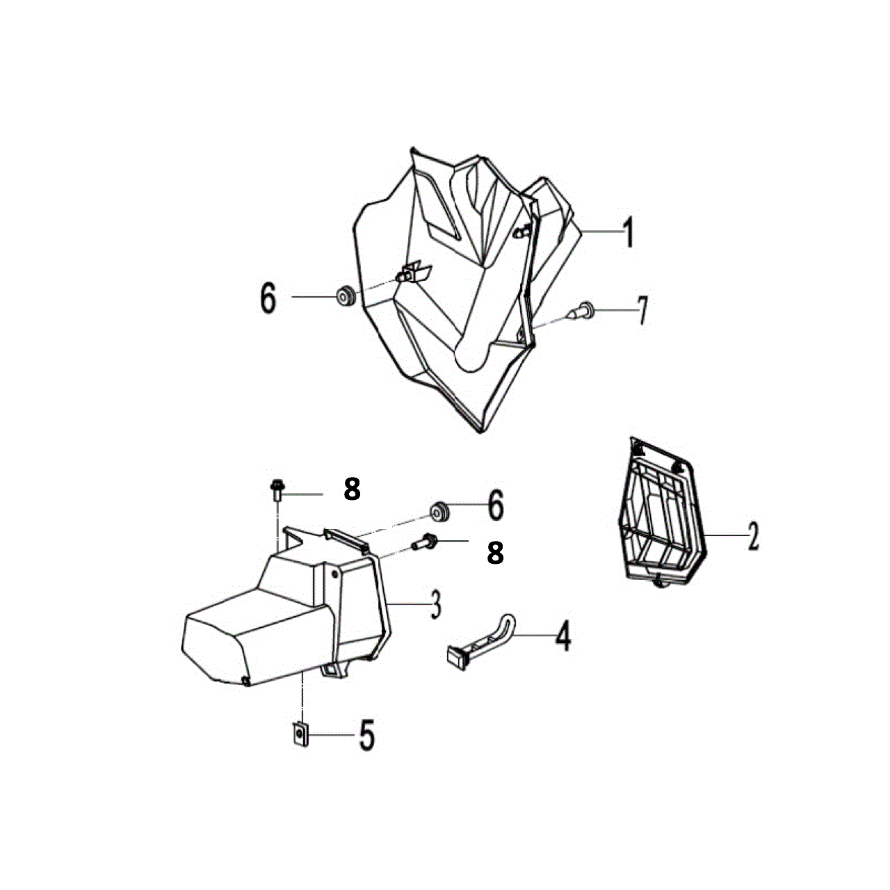 An Image of a Genuine CFMOTO Parts Schematic Diagram showing the schematic - LEFT GLOVE BOX - 2016 CFMOTO ZFORCE 800 EX