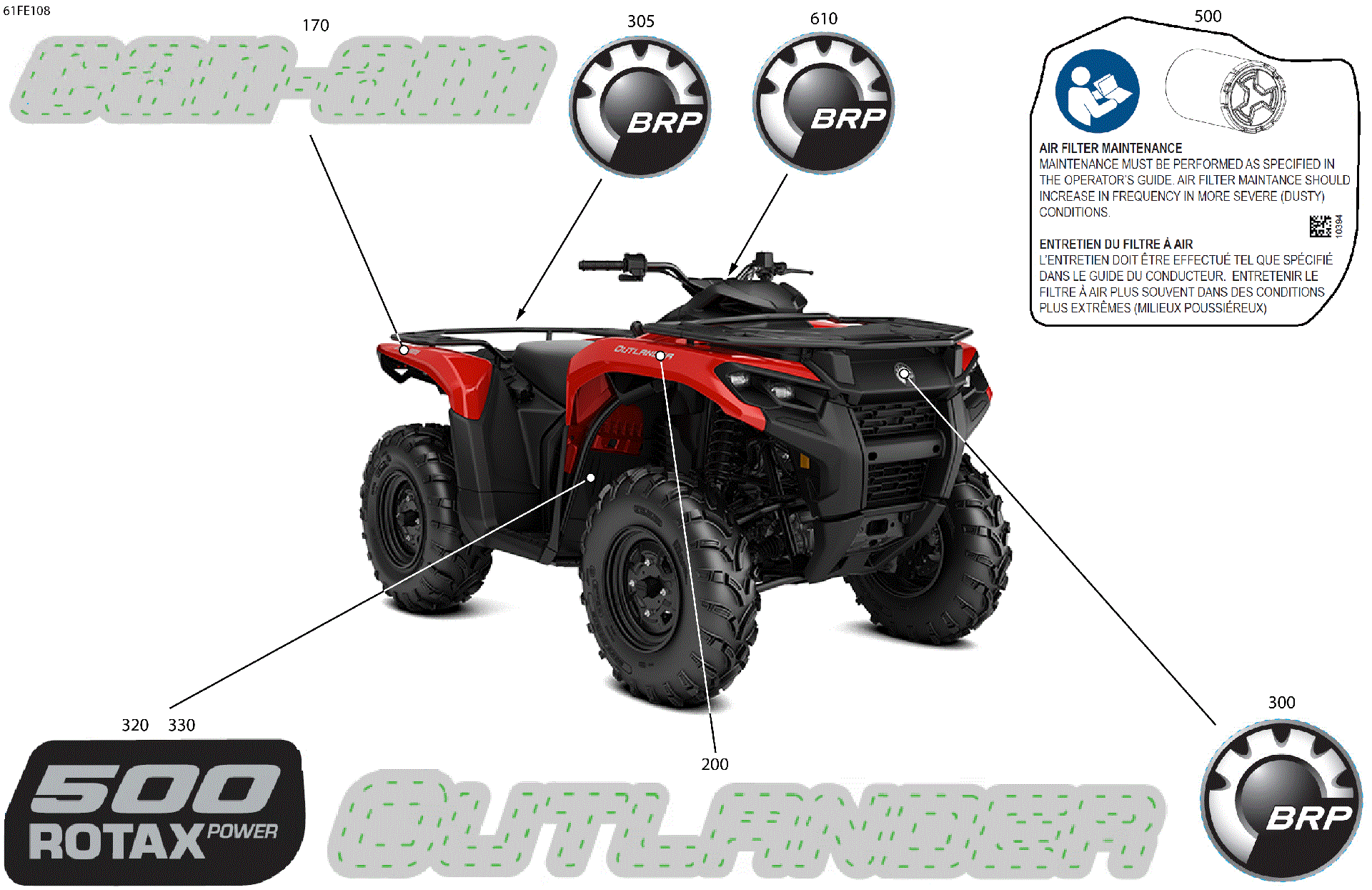 An Image of a Genuine Can-Am Parts Schematic Diagram showing the schematic - BODY - FEATURE DECALS