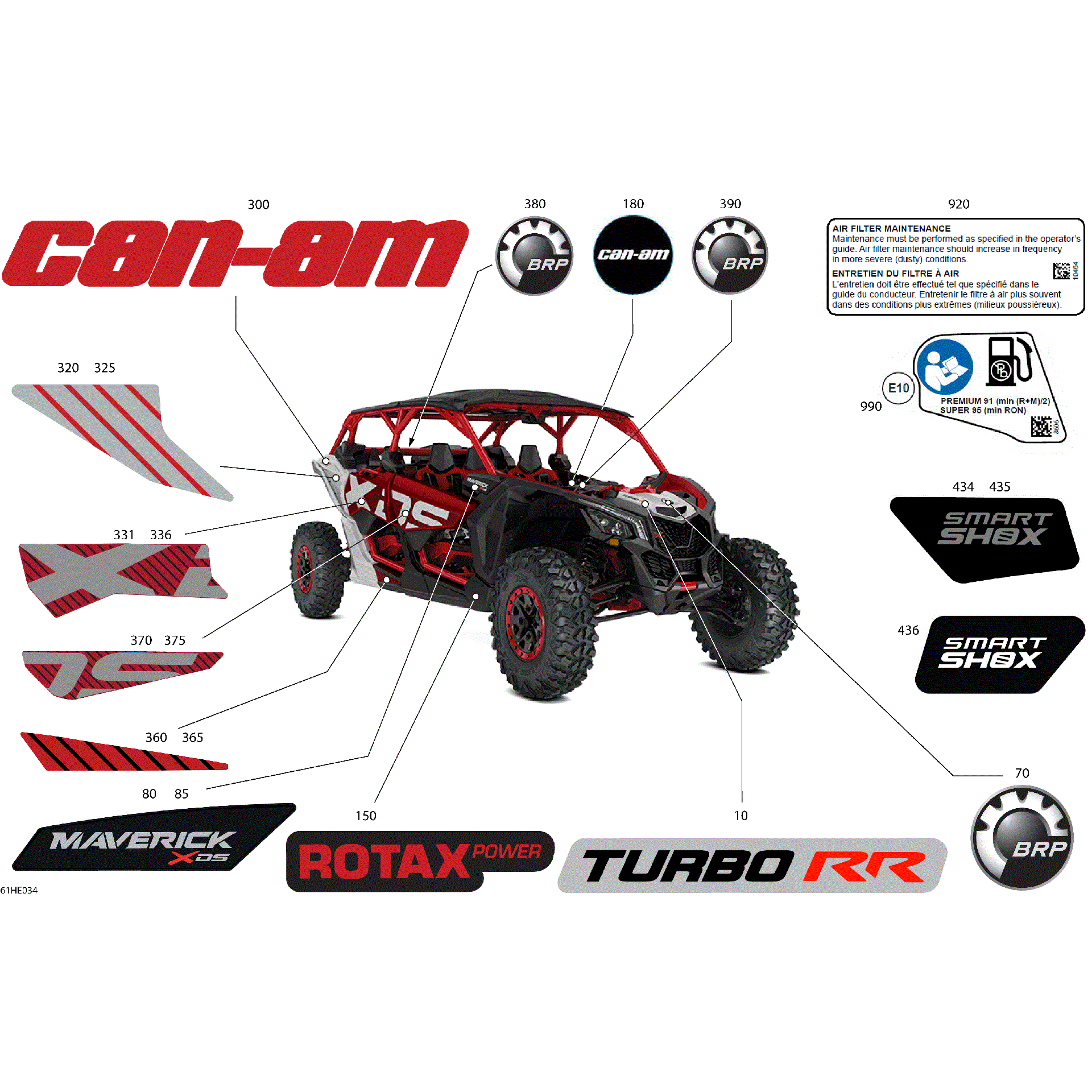 An Image of a Genuine Can-Am Parts Schematic Diagram showing the schematic - BODY - DECALS