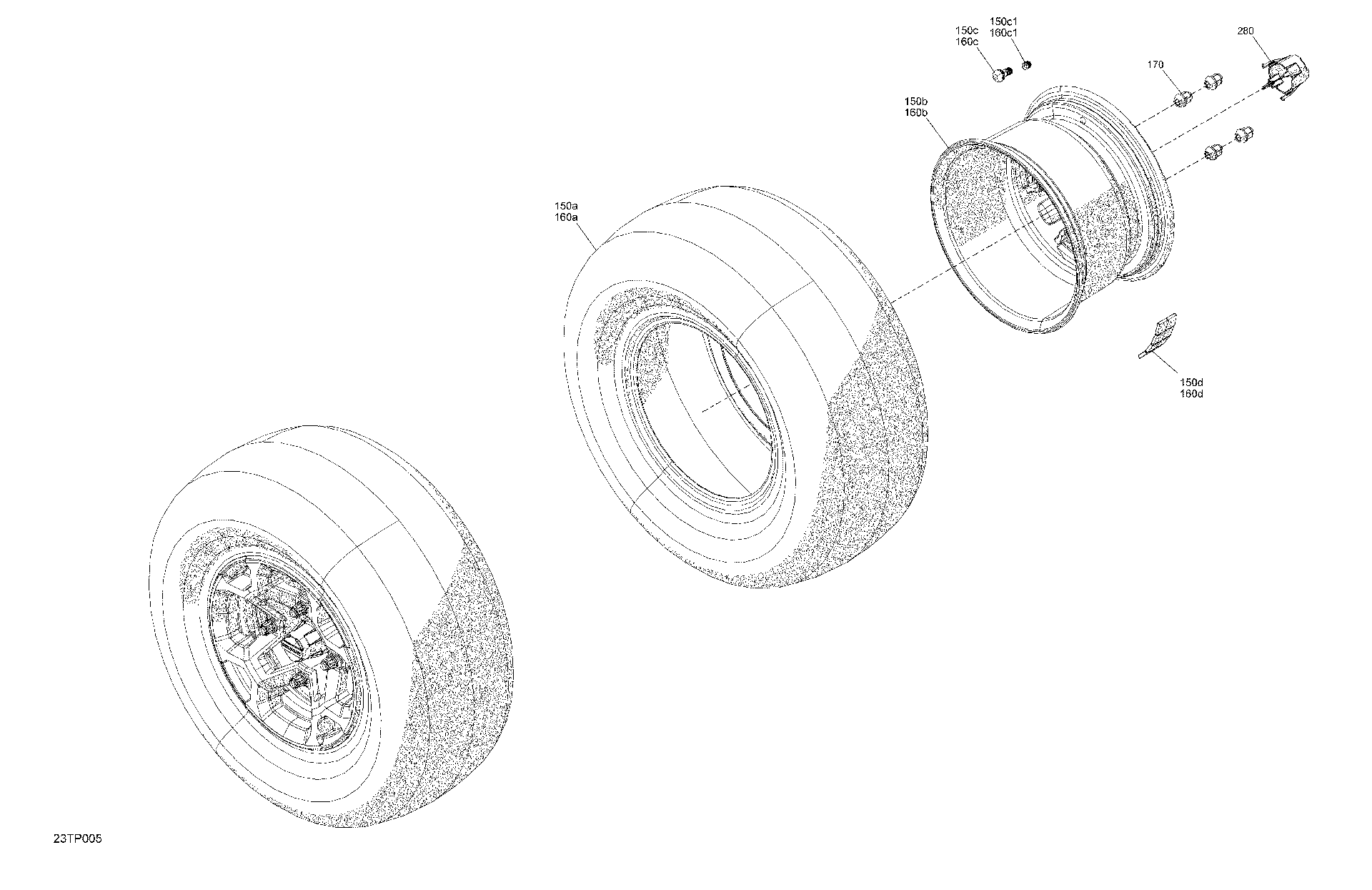 An Image of a Genuine Can-Am Parts Schematic Diagram showing the schematic - DRIVE - REAR WHEELS