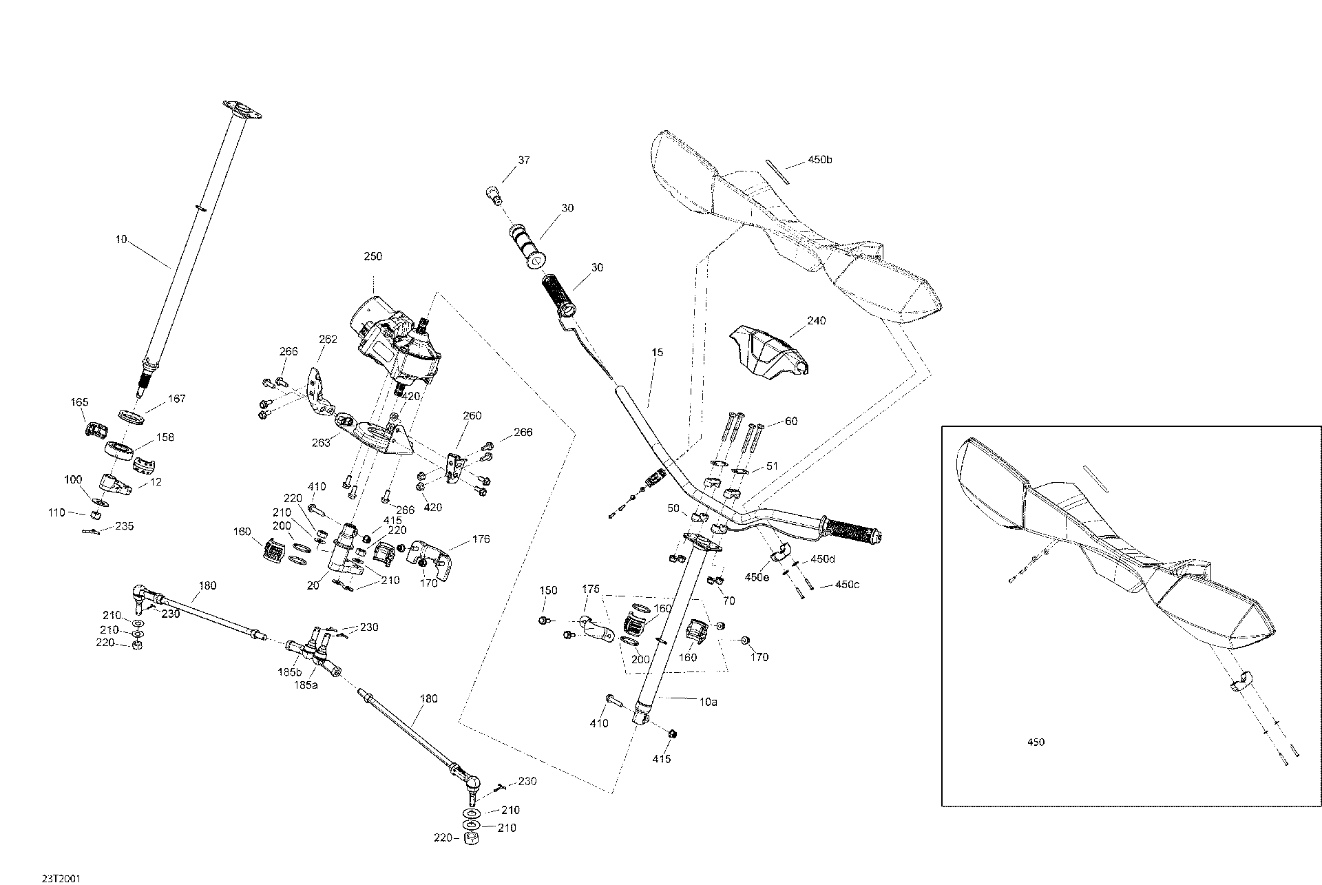 An Image of a Genuine Can-Am Parts Schematic Diagram showing the schematic - STEERING