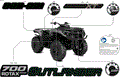 BODY - FEATURE DECALS - 2026 CAN AM OUTLANDER MAX 700 4X4 XT - CALI - PLATINUM SILVER SATIN