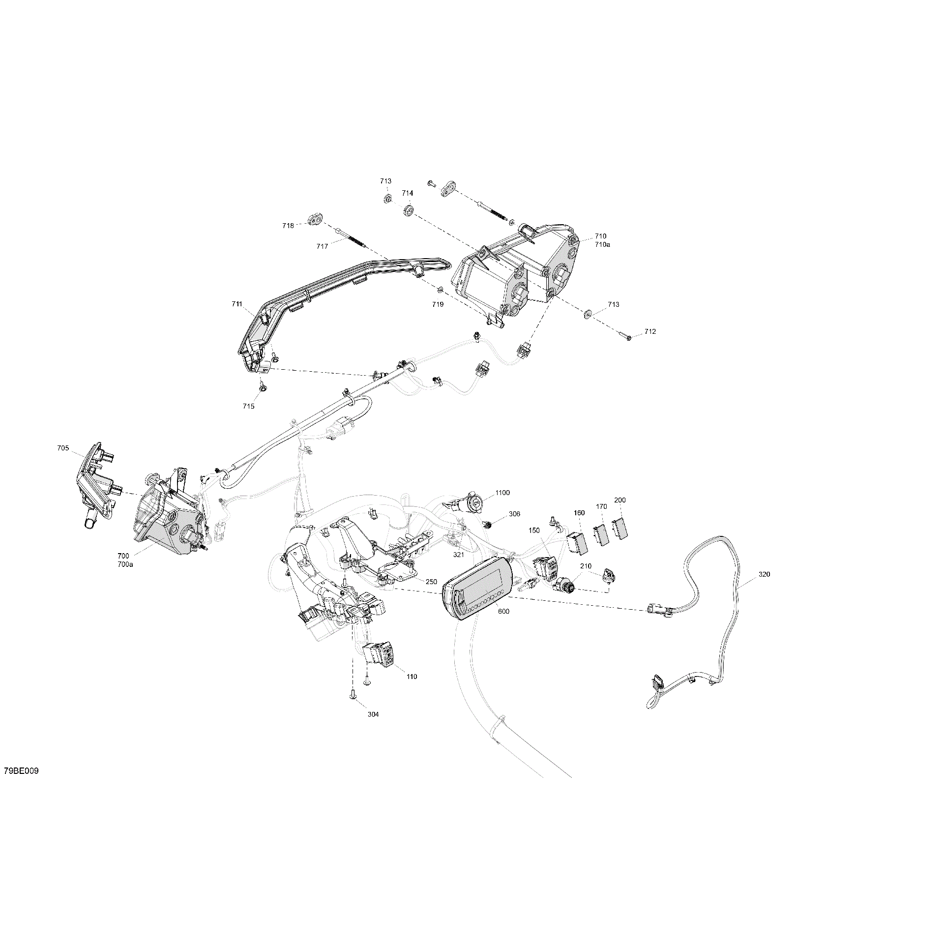 An Image of a Genuine Can-Am Parts Schematic Diagram showing the schematic - ELECTRIC - FRONT SECTION