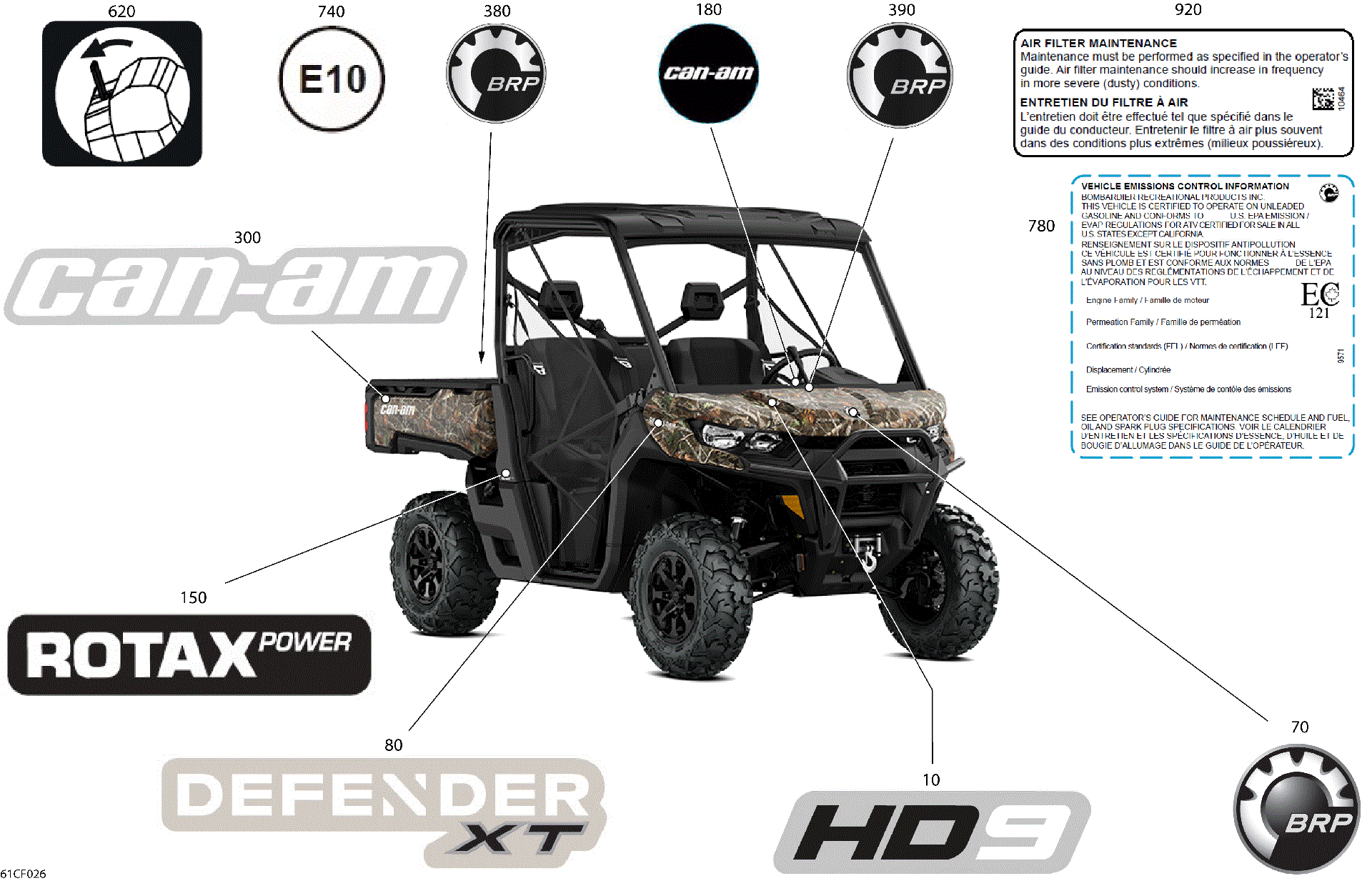 An Image of a Genuine Can-Am Parts Schematic Diagram showing the schematic - BODY - DECALS