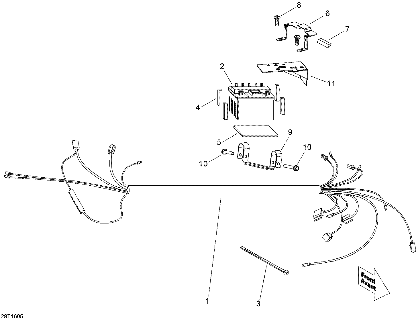 An Image of a Genuine Can-Am Parts Schematic Diagram showing the schematic - MAIN HARNESS