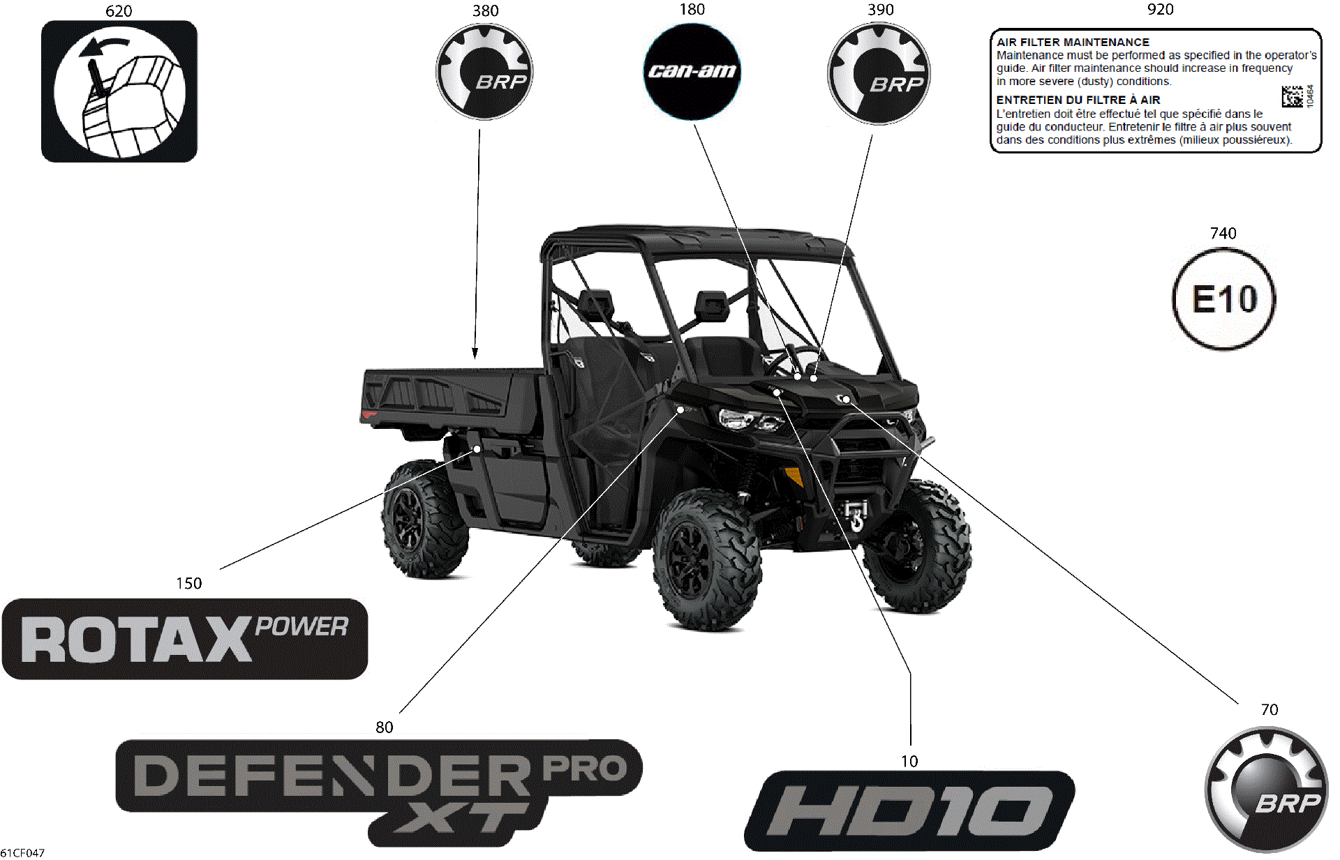 An Image of a Genuine Can-Am Parts Schematic Diagram showing the schematic - BODY - DECALS