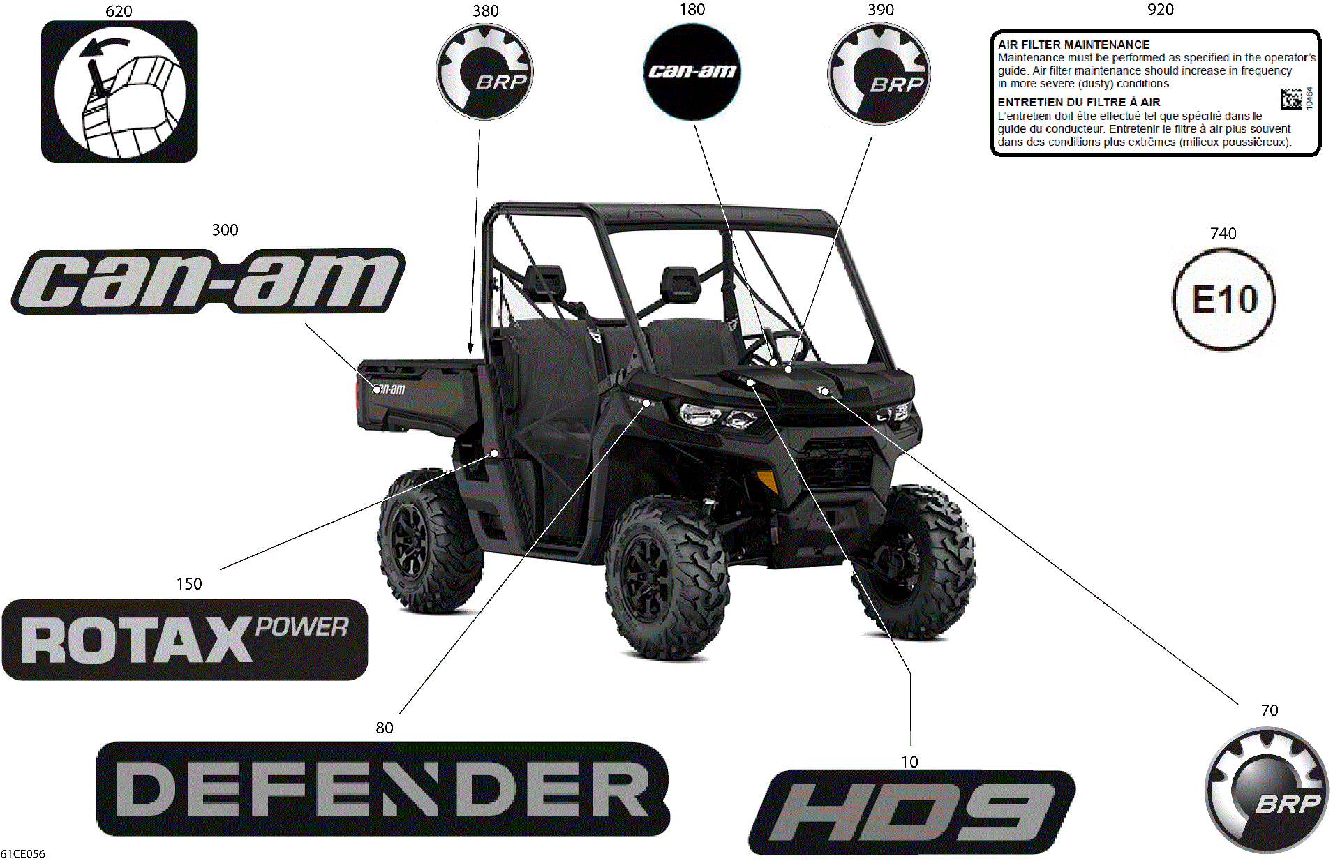 An Image of a Genuine Can-Am Parts Schematic Diagram showing the schematic - BODY - DECALS