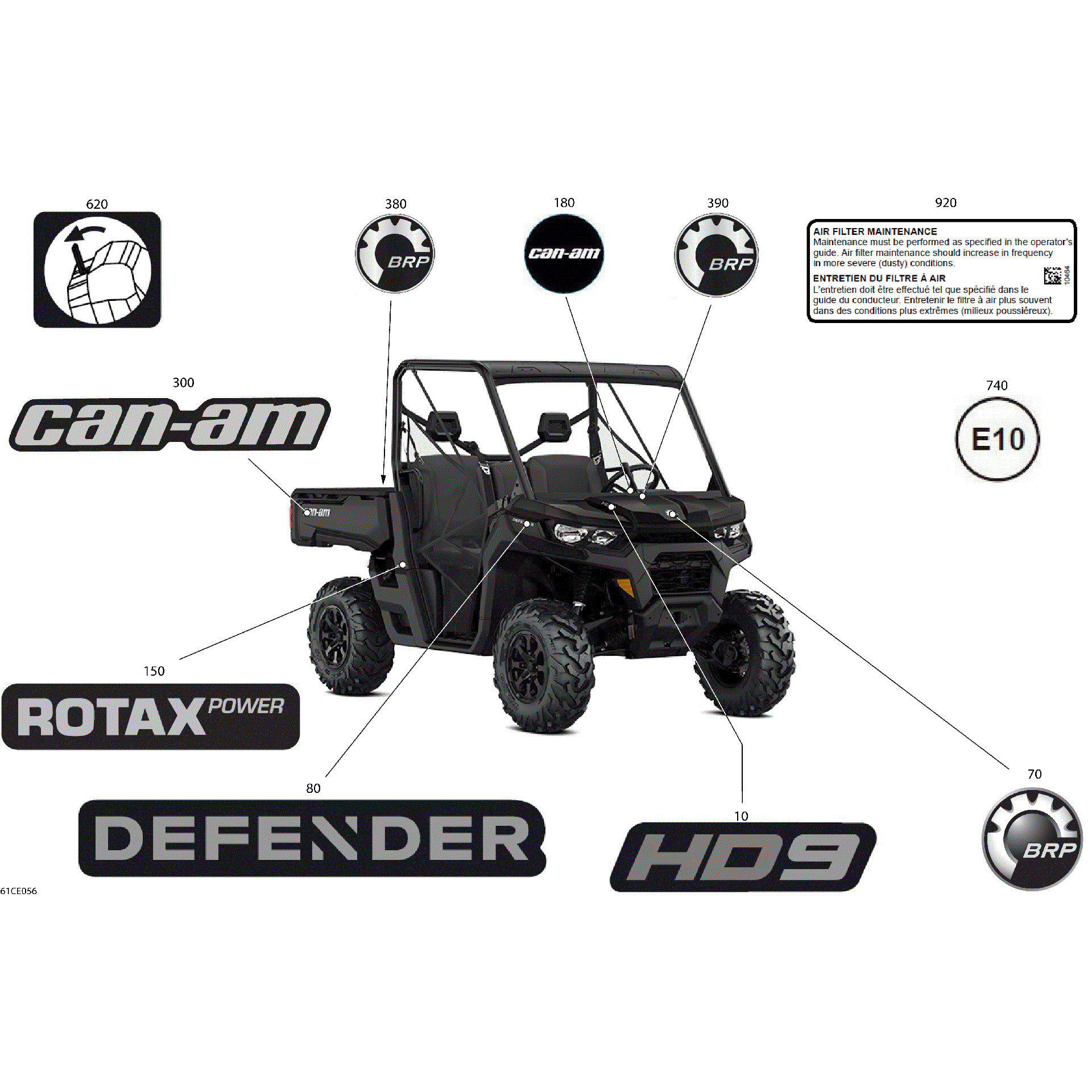 An Image of a Genuine Can-Am Parts Schematic Diagram showing the schematic - BODY - DECALS