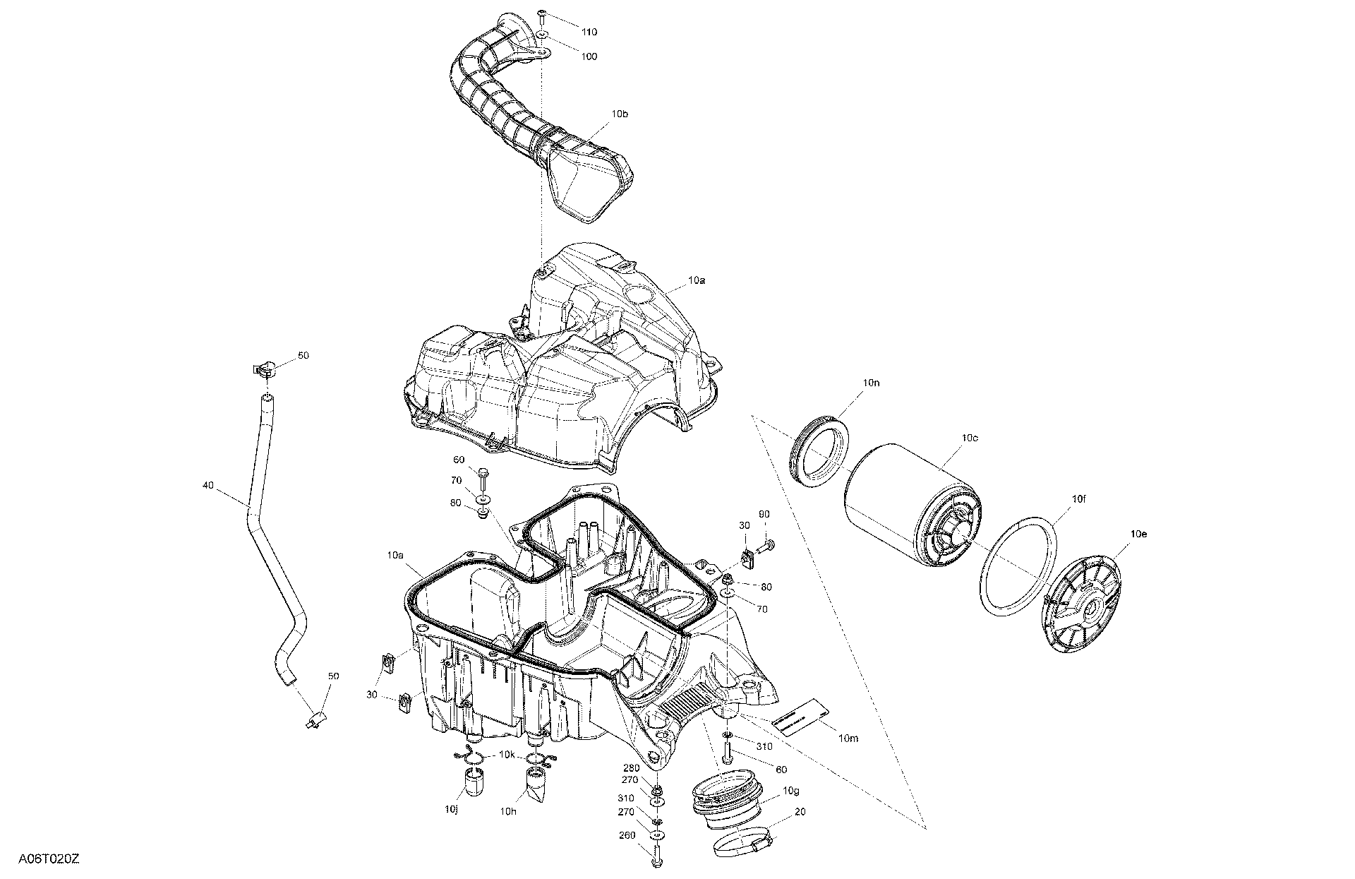 An Image of a Genuine Can-Am Parts Schematic Diagram showing the schematic - ENGINE - AIR INTAKE