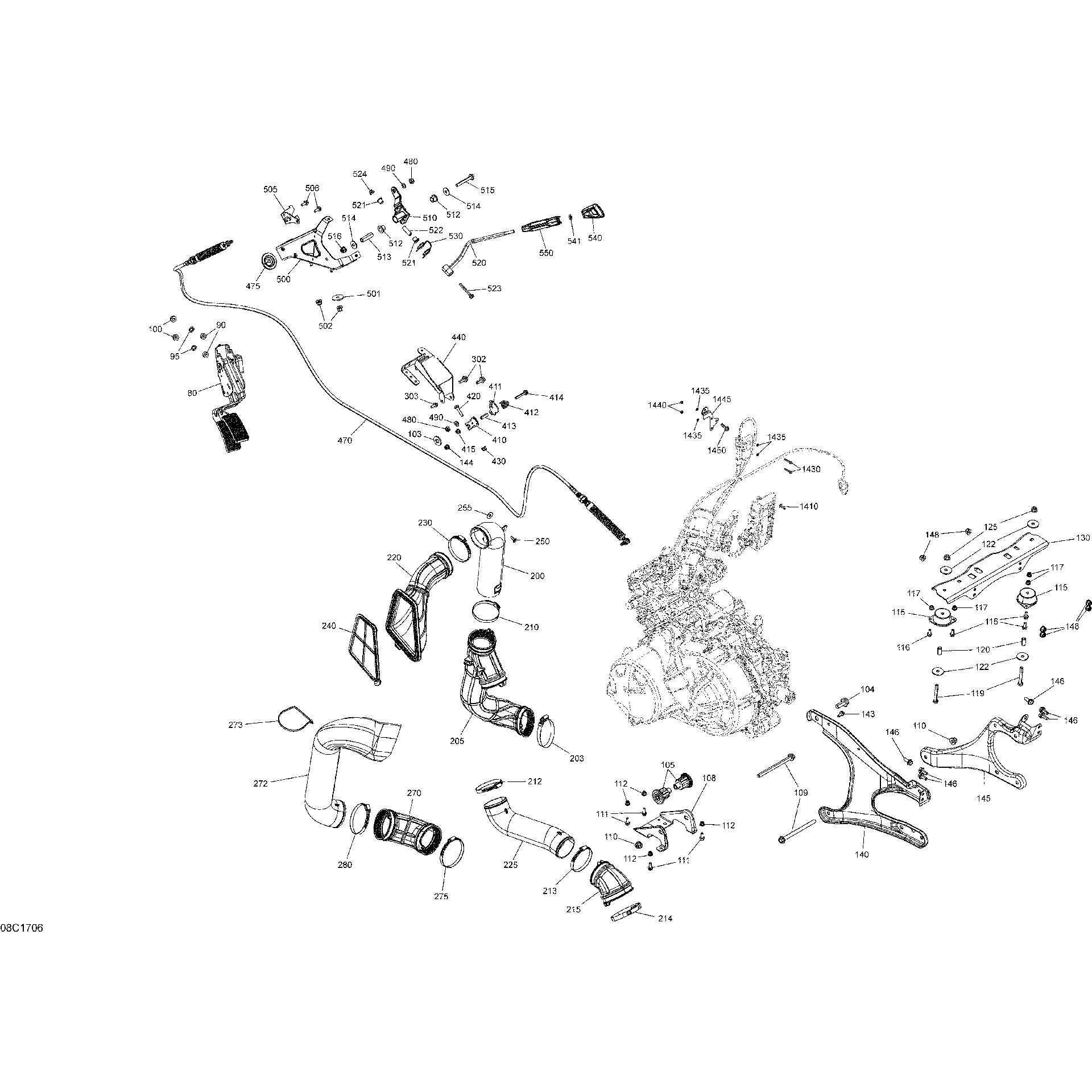 An Image of a Genuine Can-Am Parts Schematic Diagram showing the schematic - ENGINE