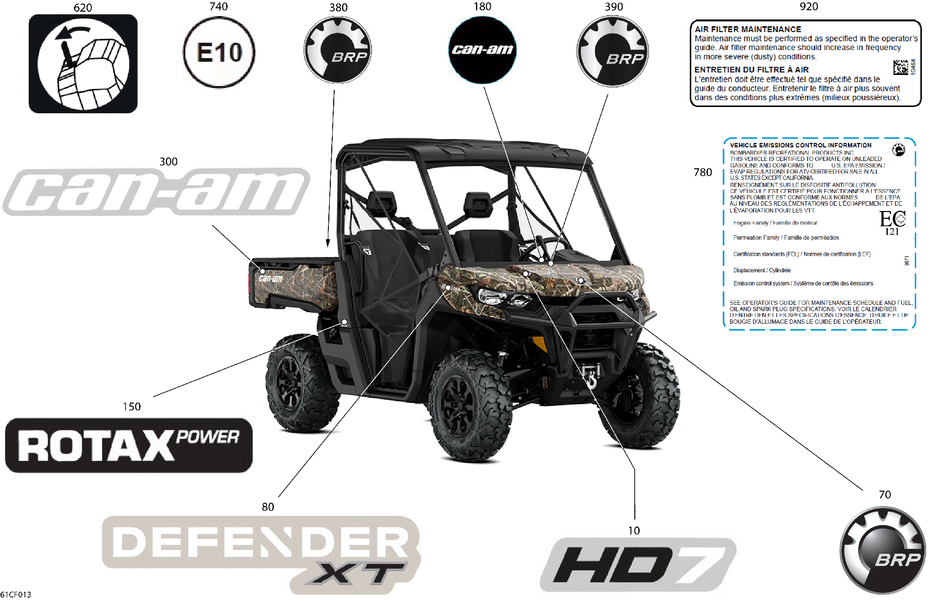 An Image of a Genuine Can-Am Parts Schematic Diagram showing the schematic - BODY - DECALS