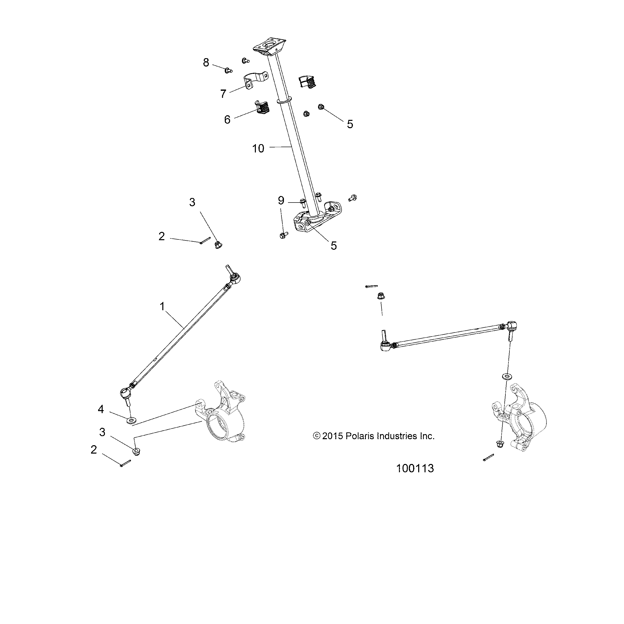 An Image of a Genuine Polaris Parts Schematic Diagram showing the schematic - STEERING: STEERING POST ASM. - 2019 POLARIS SPORTSMAN 850 HIGH LIFTER