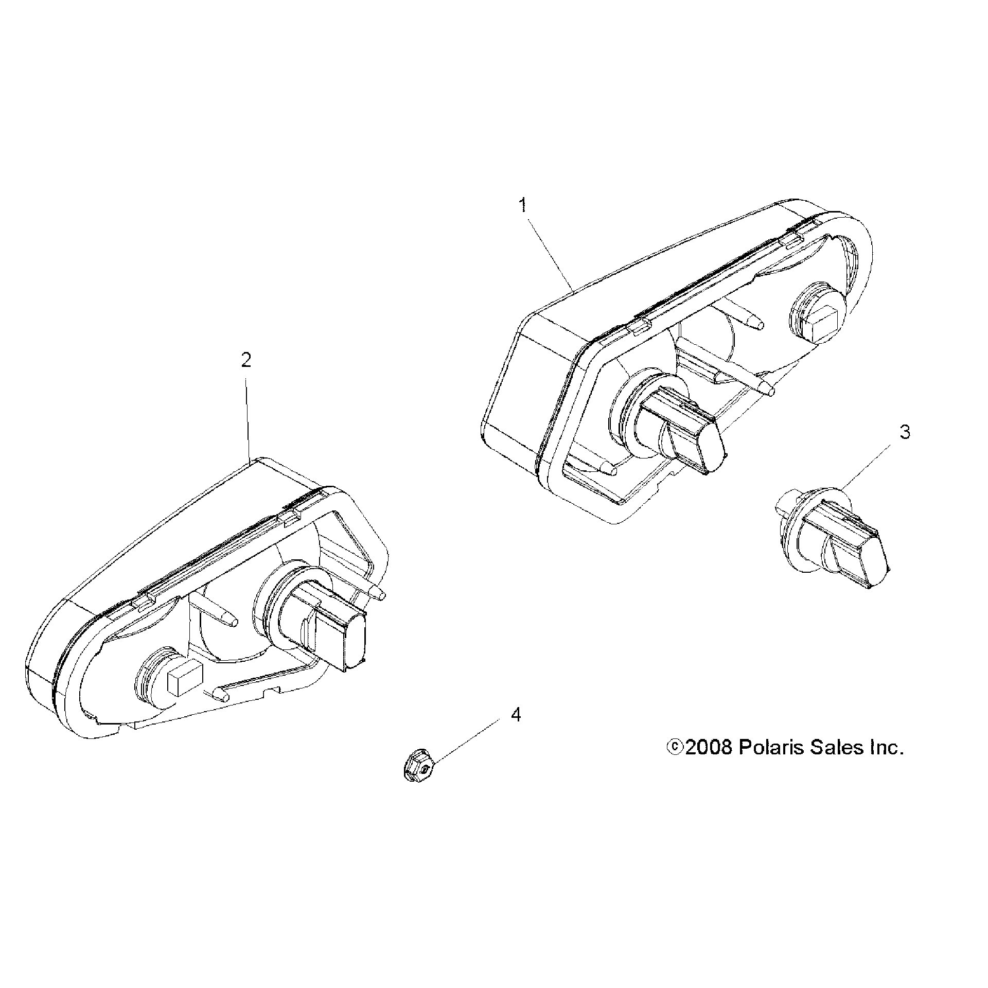 An Image of a Genuine Polaris Parts Schematic Diagram showing the schematic - ELECTRICAL: TAILLIGHTS - 2019 POLARIS SPORTSMAN 850 HIGH LIFTER