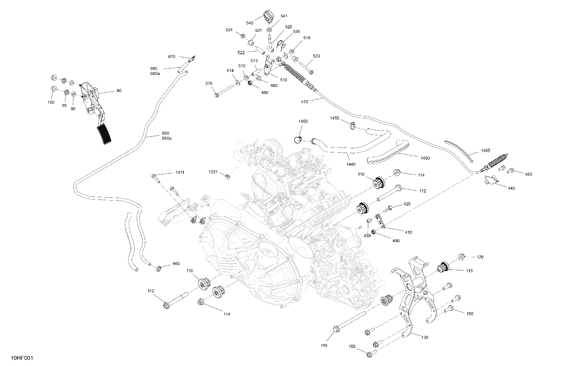 An Image of a Genuine Can-Am Parts Schematic Diagram showing the schematic - ENGINE - SYSTEM