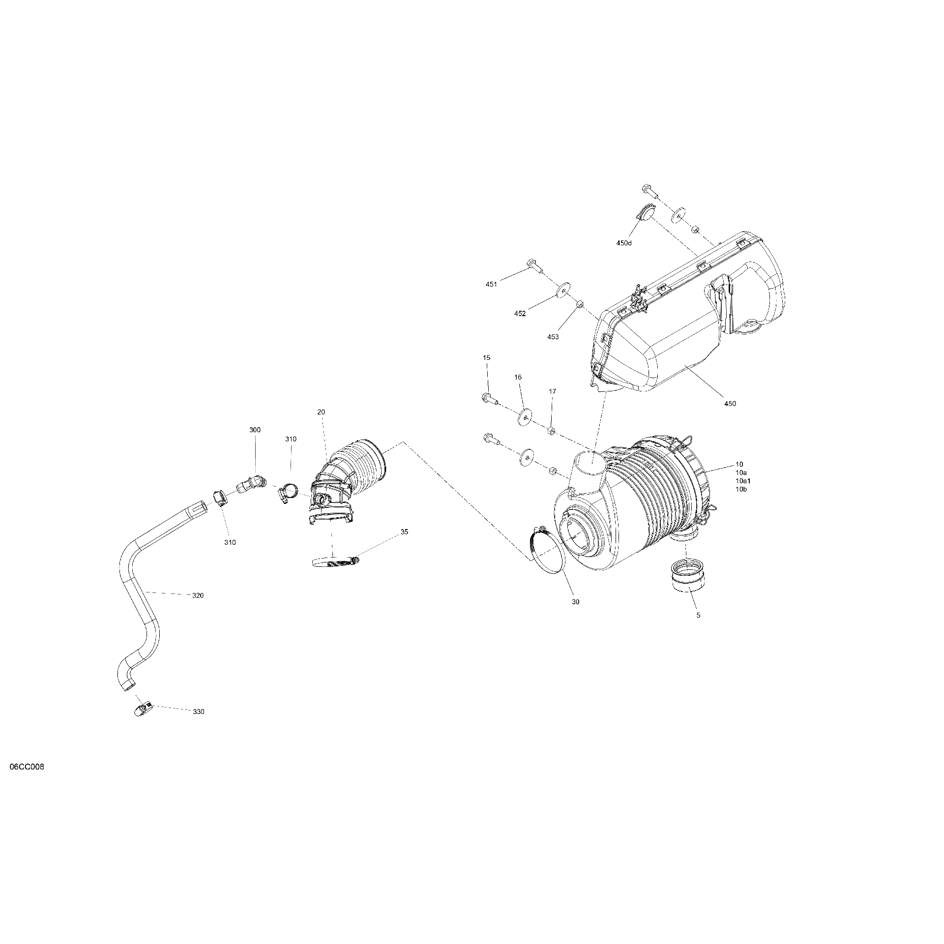 An Image of a Genuine Can-Am Parts Schematic Diagram showing the schematic - ENGINE - AIR INTAKE - NO EVAP