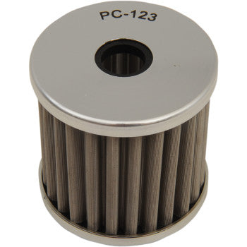 Kawasaki Flo® Stainless Steel Oil Filter by Pc Racing