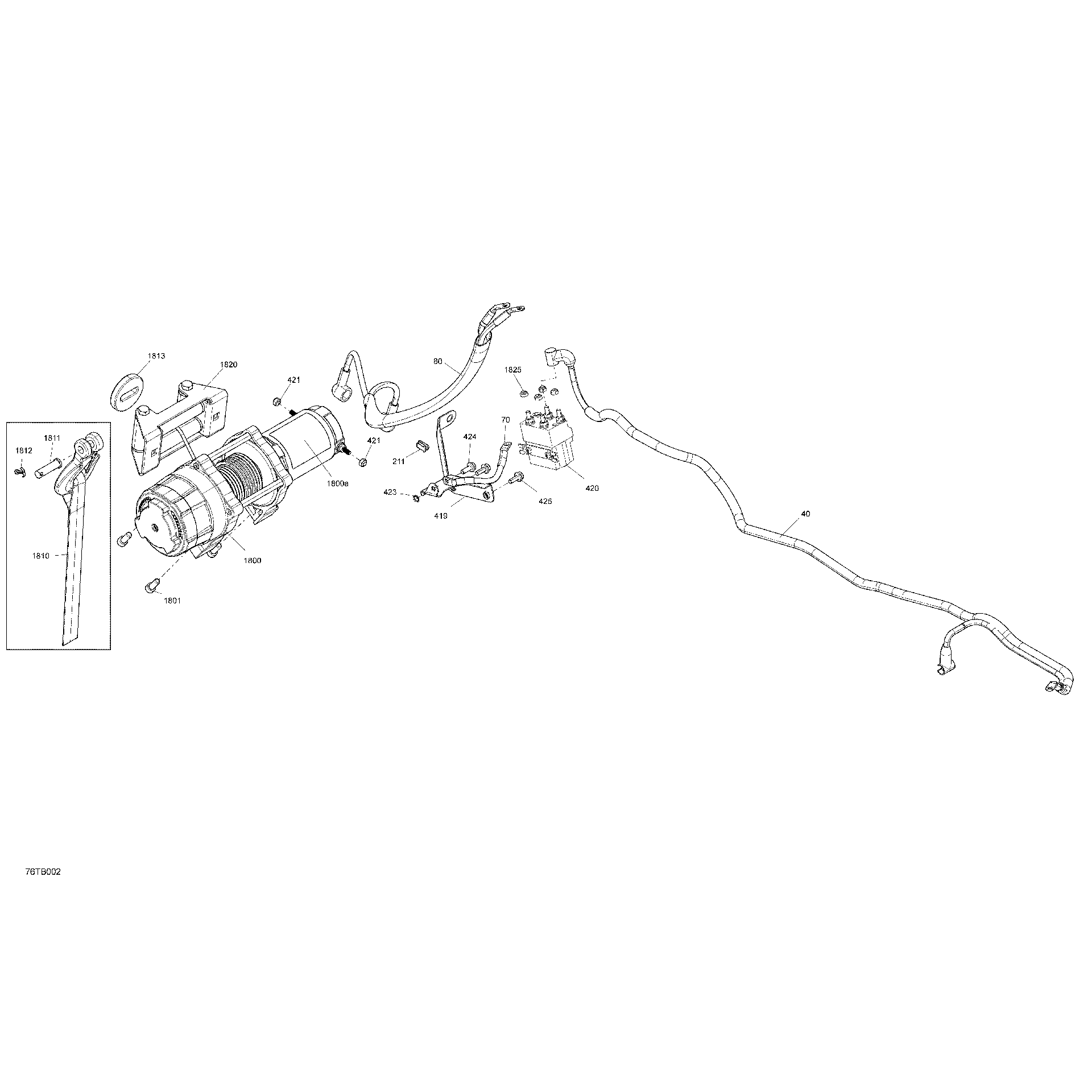 An Image of a Genuine Can-Am Parts Schematic Diagram showing the schematic - ELECTRIC - WINCH