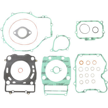 Complete set of green and black engine gaskets with copper washers for Polaris offroad vehicles.