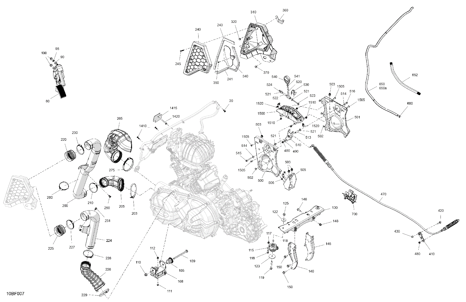 An Image of a Genuine Can-Am Parts Schematic Diagram showing the schematic - ENGINE - SYSTEM