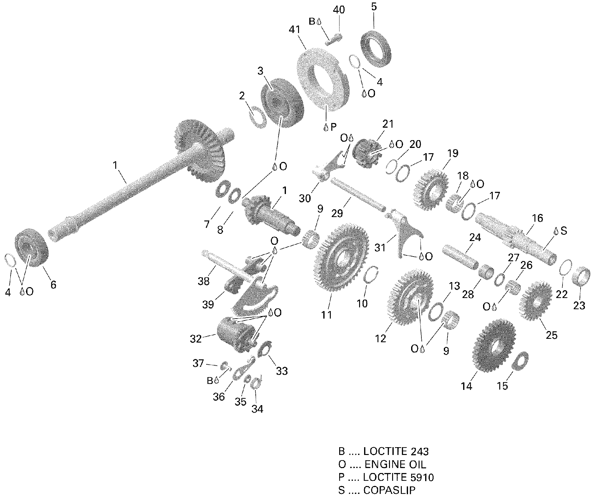 An Image of a Genuine Can-Am Parts Schematic Diagram showing the schematic - GEAR BOX AND COMPONENTS