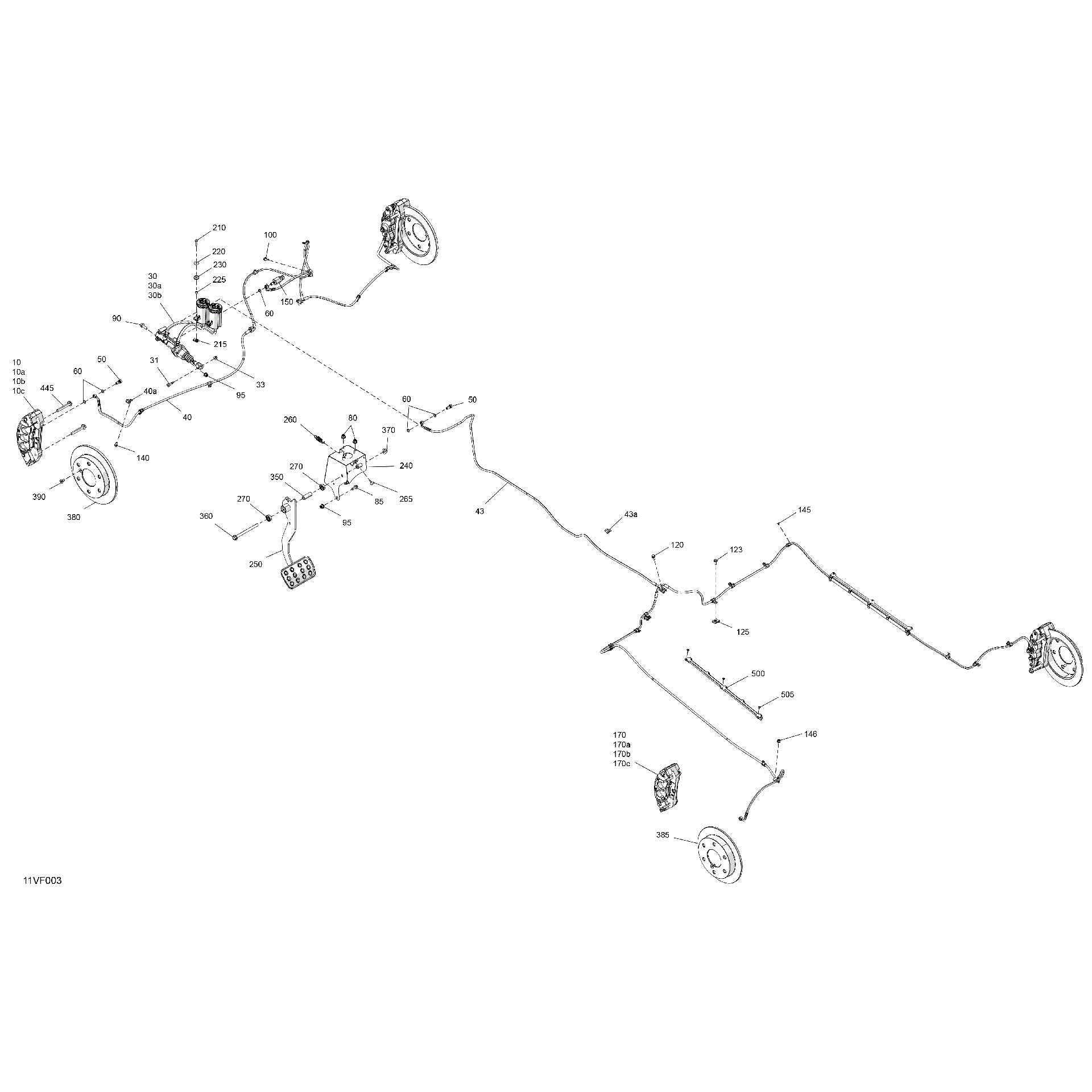 An Image of a Genuine Can-Am Parts Schematic Diagram showing the schematic - MECHANIC - BRAKE SYSTEM