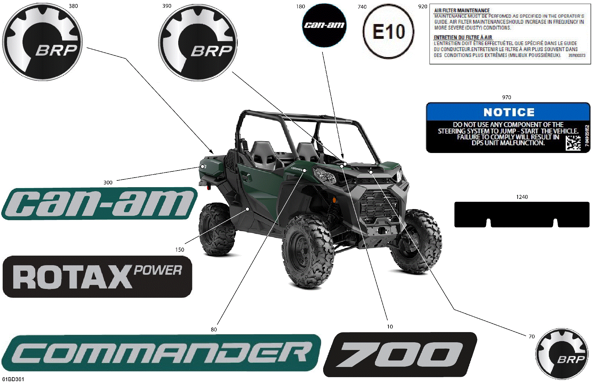 An Image of a Genuine Can-Am Parts Schematic Diagram showing the schematic - BODY - DECALS