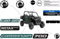 BODY - DECALS - 2024 CAN AM COMMANDER 700 EFI DPS - TUNDRA GREEN - 60" WIDTH CALI