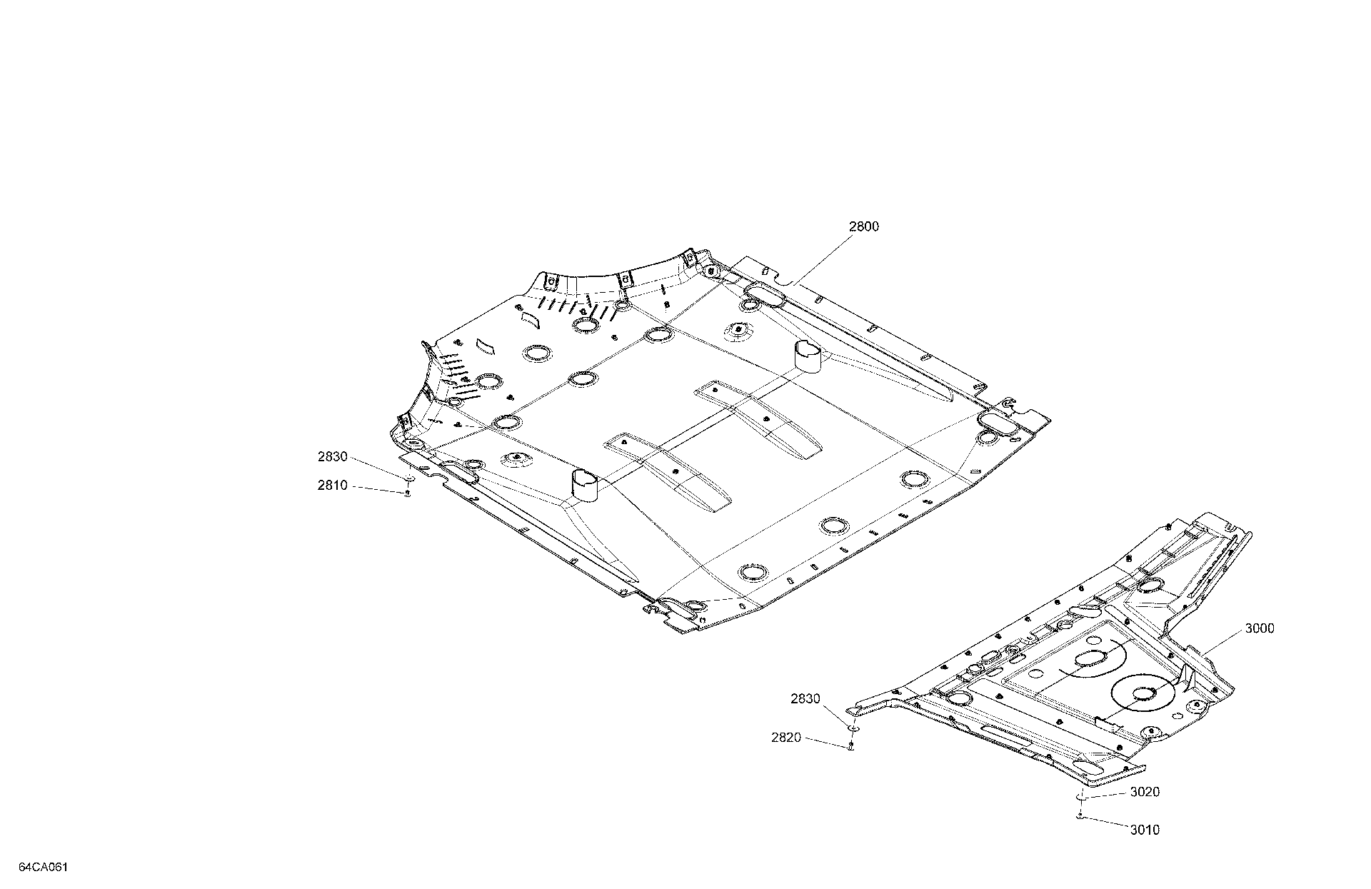 An Image of a Genuine Can-Am Parts Schematic Diagram showing the schematic - BODY - SKID PLATE
