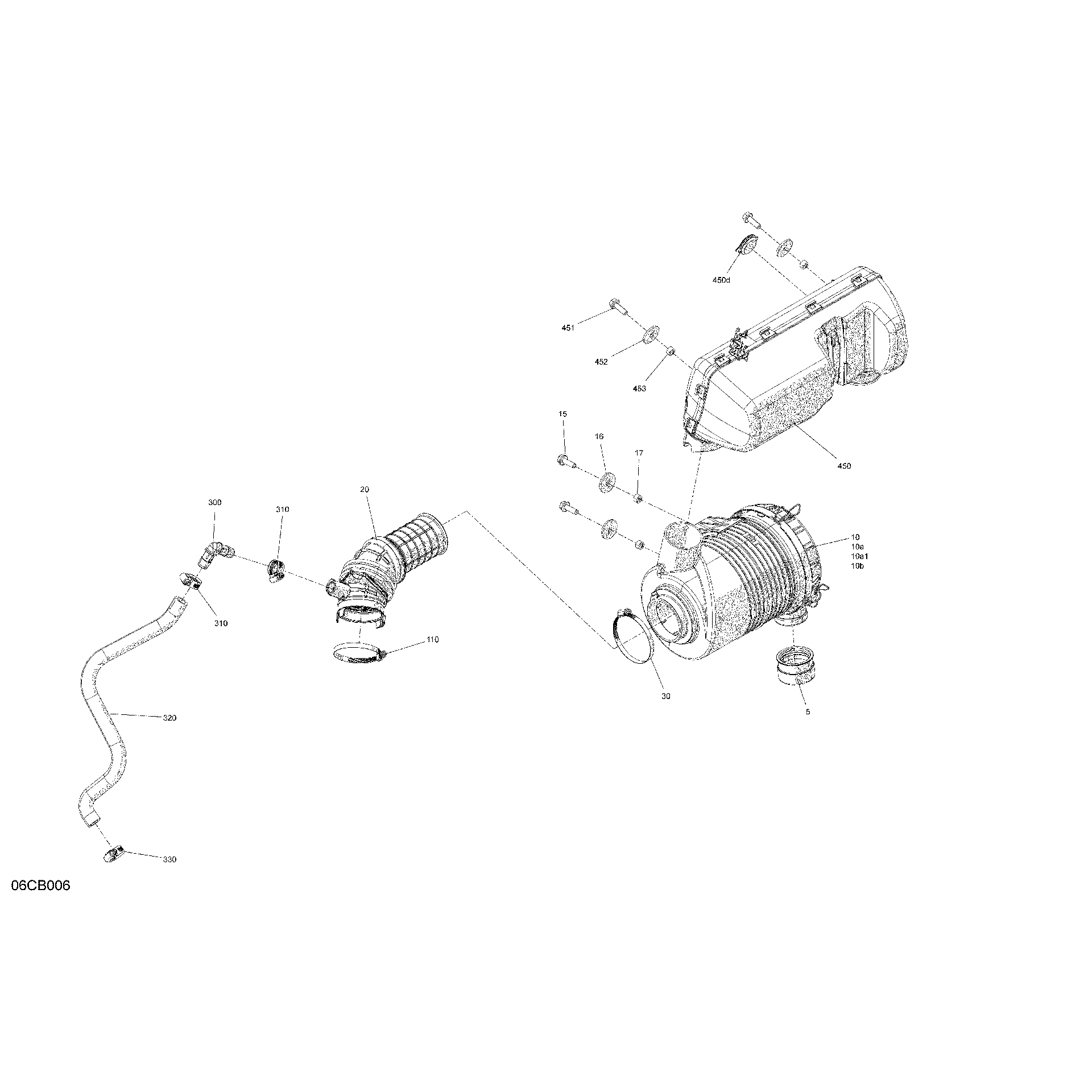 An Image of a Genuine Can-Am Parts Schematic Diagram showing the schematic - ENGINE - AIR INTAKE - NO EVAP