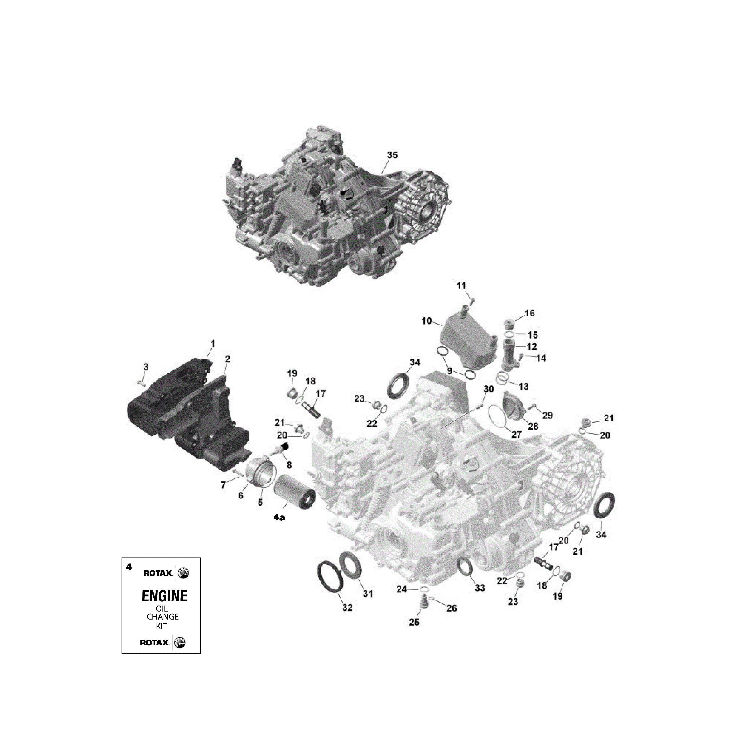 An Image of a Genuine Can-Am Parts Schematic Diagram showing the schematic - ROTAX - GEARBOX AND COMPONENTS
