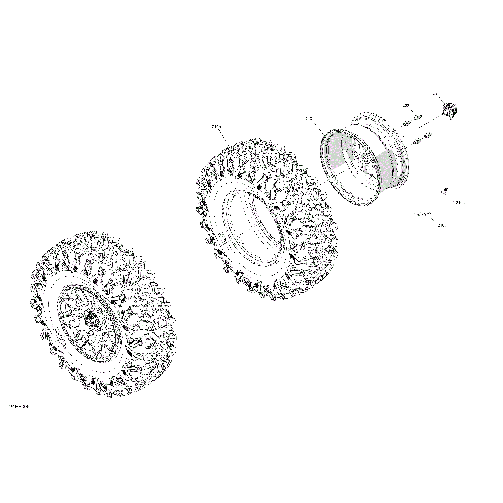 An Image of a Genuine Can-Am Parts Schematic Diagram showing the schematic - DRIVE - FRONT WHEELS