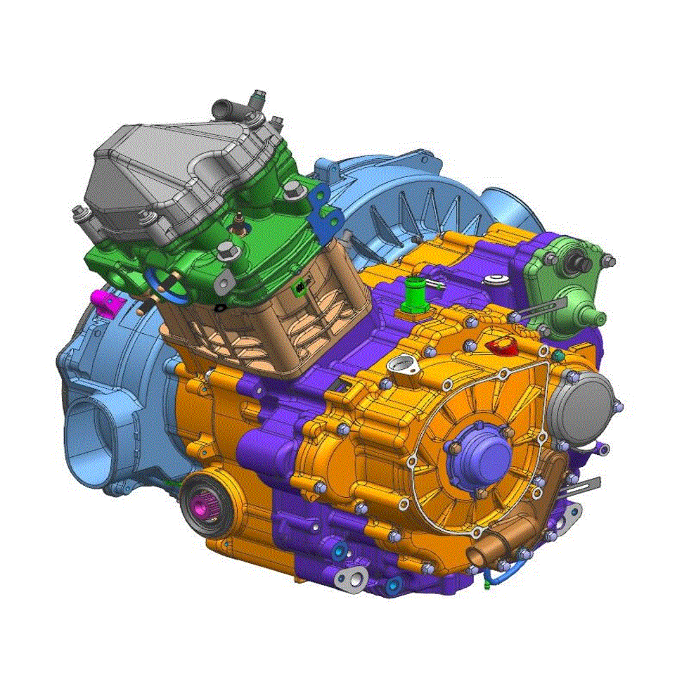 An Image of a genuine CFMOTO Parts Schematic Diagram showing the group - ENGINE - 2022 CFMOTO CFORCE 400