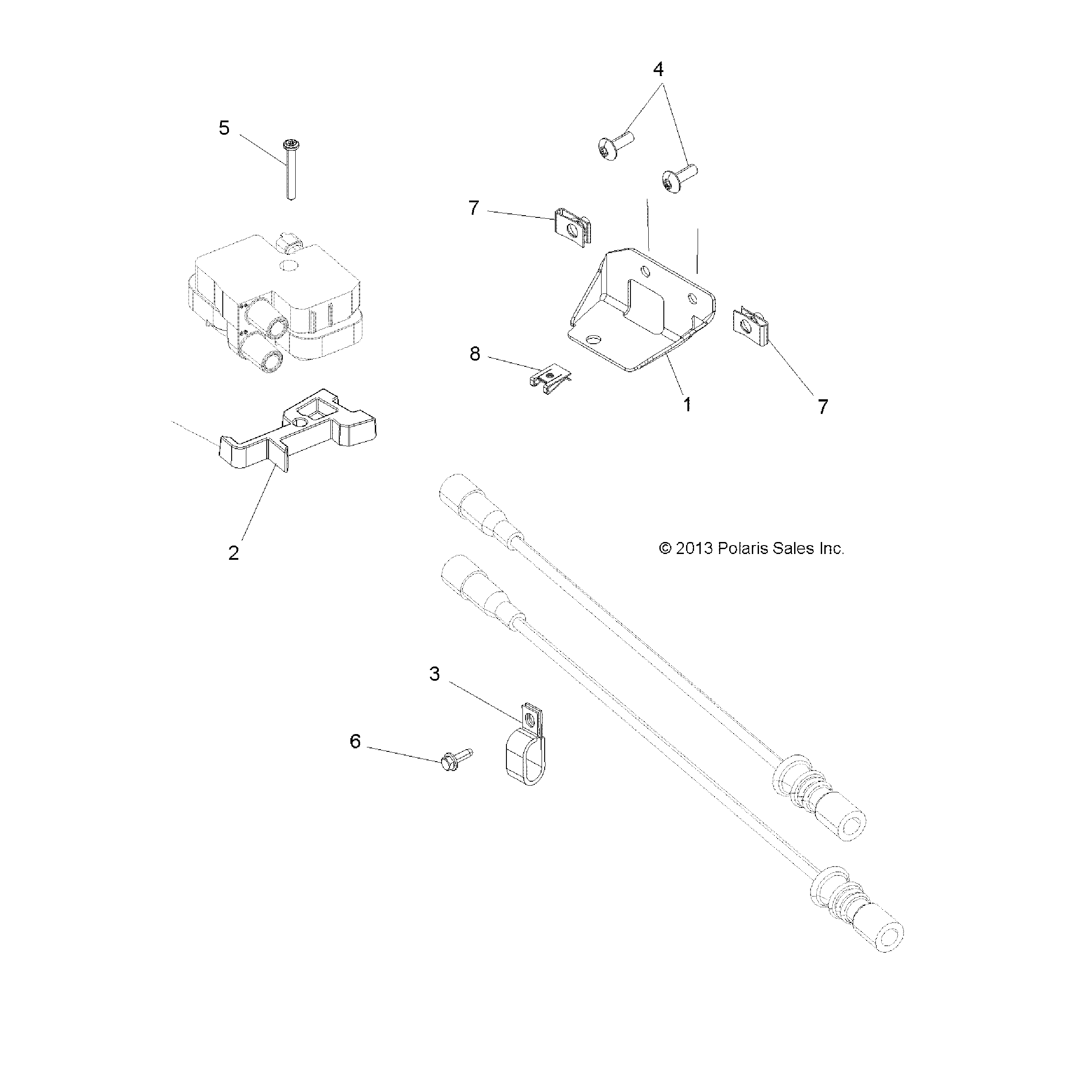 An Image of a Genuine Polaris Parts Schematic Diagram showing the schematic - ELECTRICAL: IGNITION COIL MOUNTING - 2017 POLARIS SCRAMBLER XP 1000