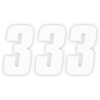 The image features three FX Factory Number 3 White 7 vinyl decals by Factory Effex, arranged side by side to display 333 on a light background.