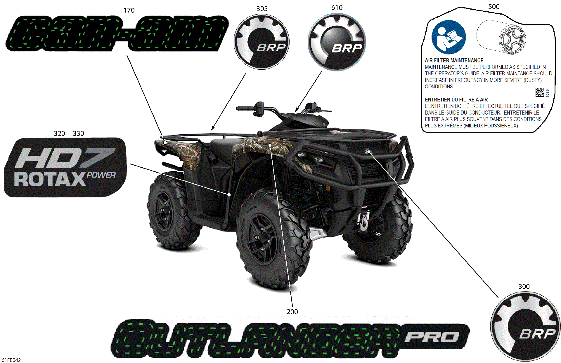 An Image of a Genuine Can-Am Parts Schematic Diagram showing the schematic - BODY - FEATURE DECALS